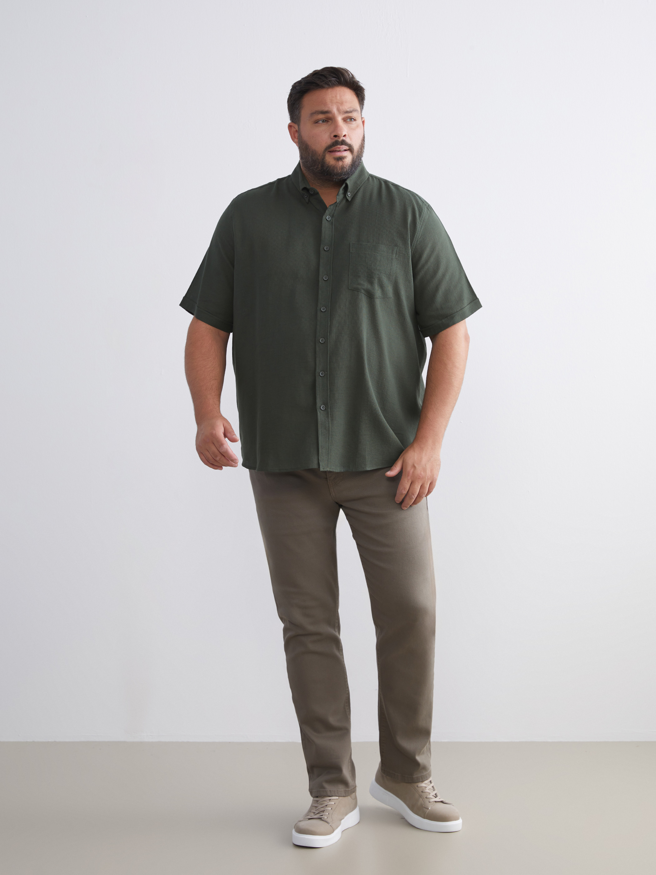 LCWAIKIKI Classic Regular Fit Kısa Kollu Armürlü Erkek Gömlek görsel 6