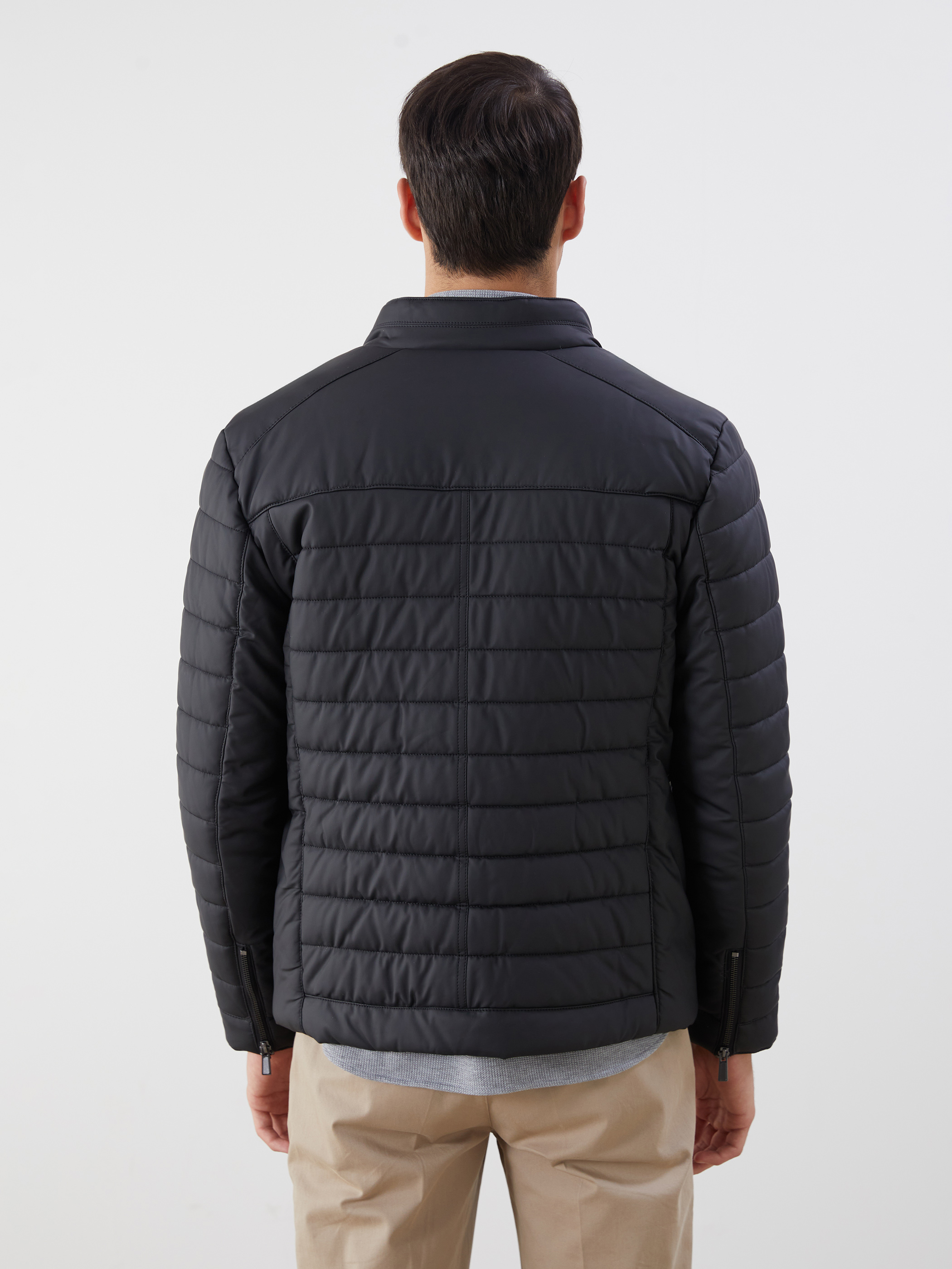 LCW Vision Slim Fit Dik Yaka Erkek Deri Görünümlü Mont görsel 5
