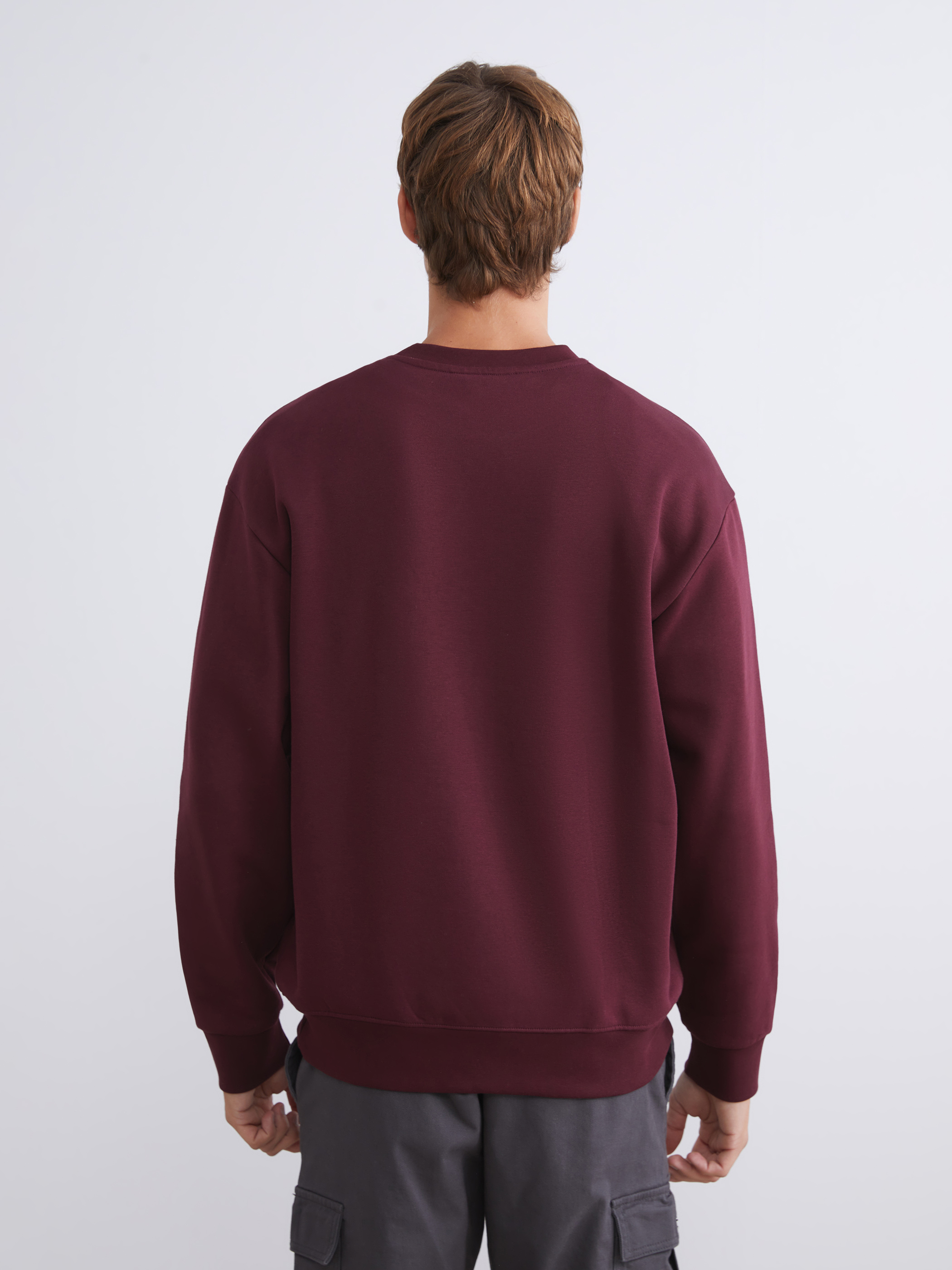 XSIDE Bisiklet Yaka Baskılı Erkek Sweatshirt görsel 4