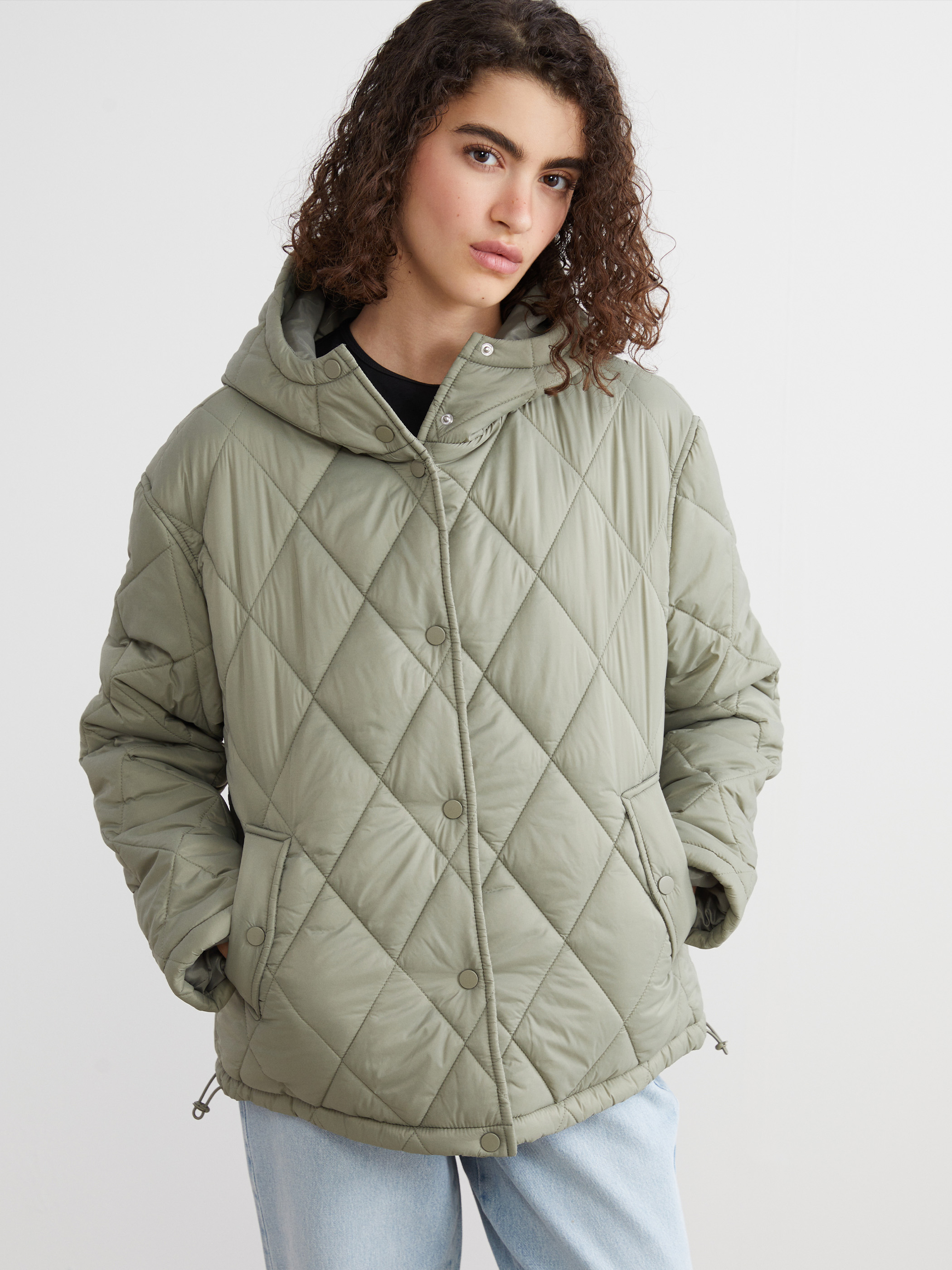 XSIDE Kapüşonlu Kapitone Oversize Kadın Şişme Mont