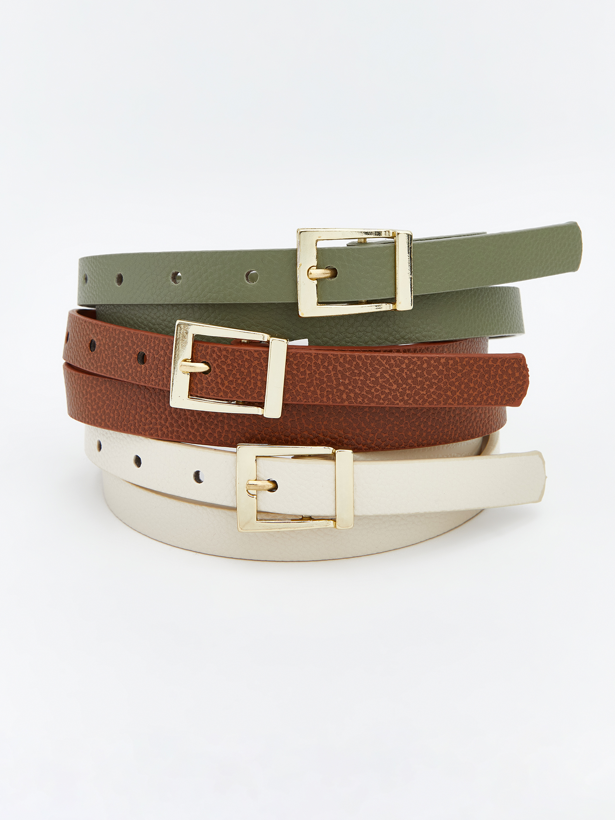 LCW ACCESSORIES Deri Görünümlü Kadın Kemer 3'lü