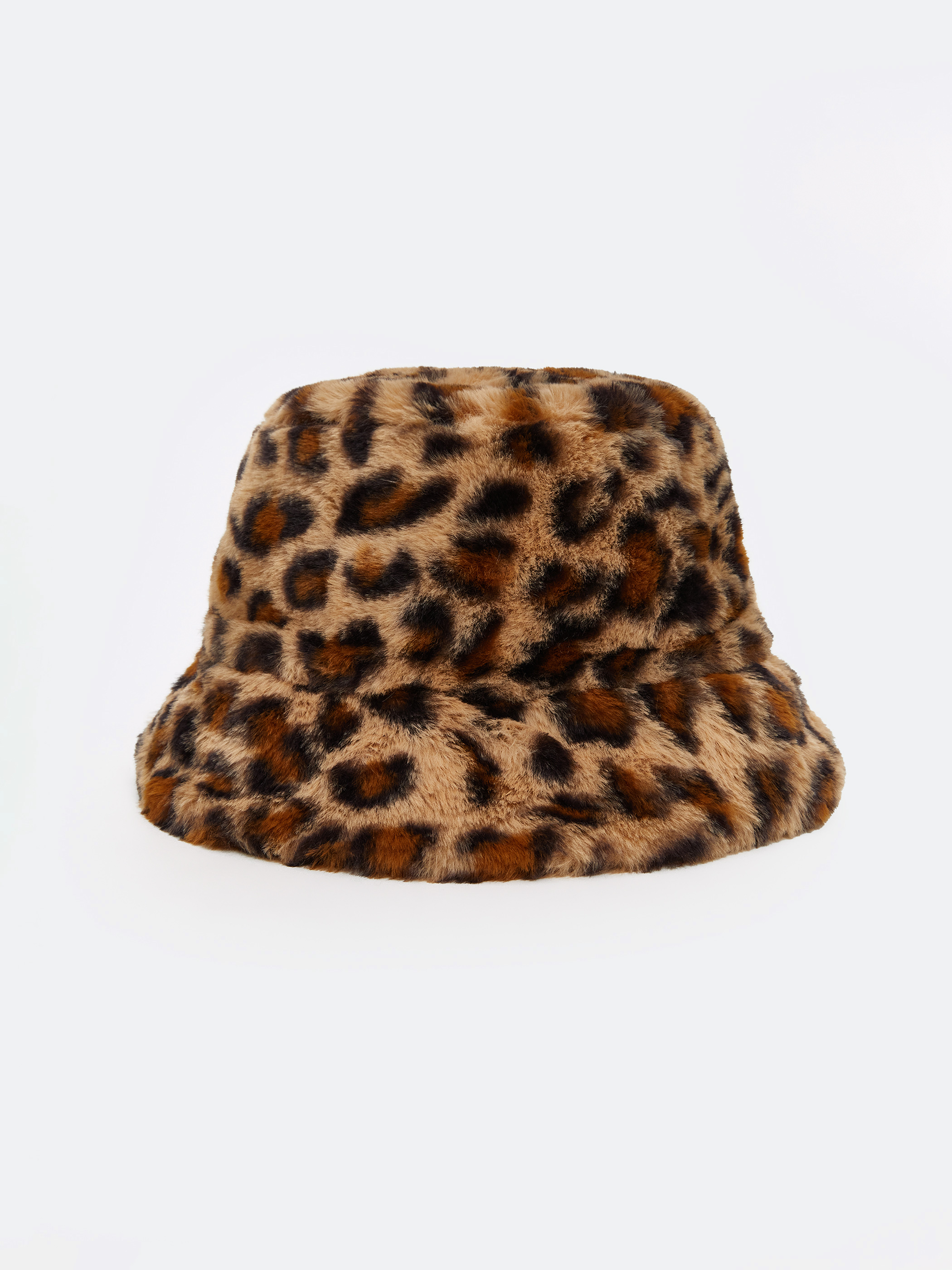 LCW ACCESSORIES Leopar Desenli Kürklü Kadın Bucket Şapka