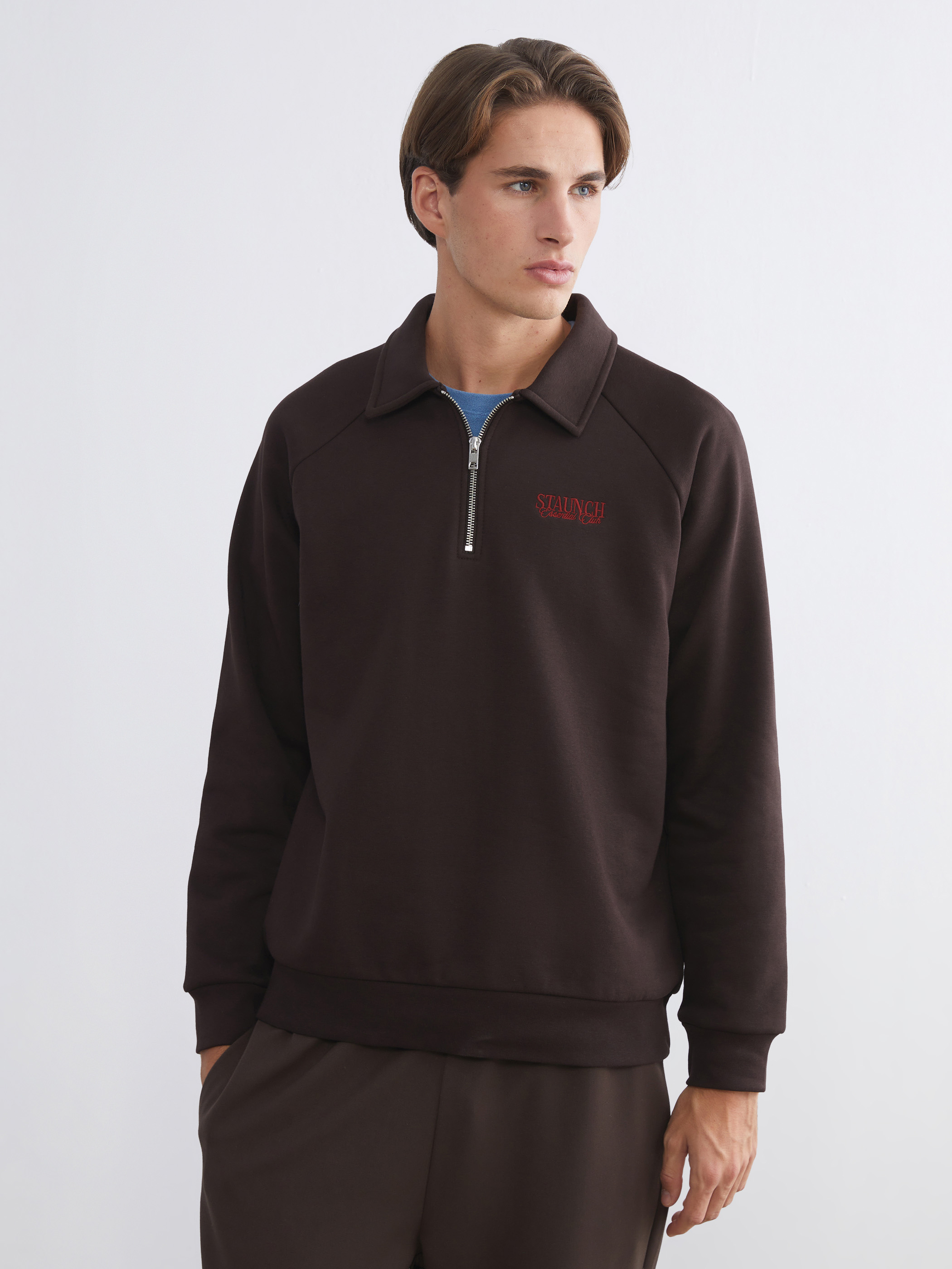 XSIDE Polo Yaka Erkek Kalın Sweatshirt