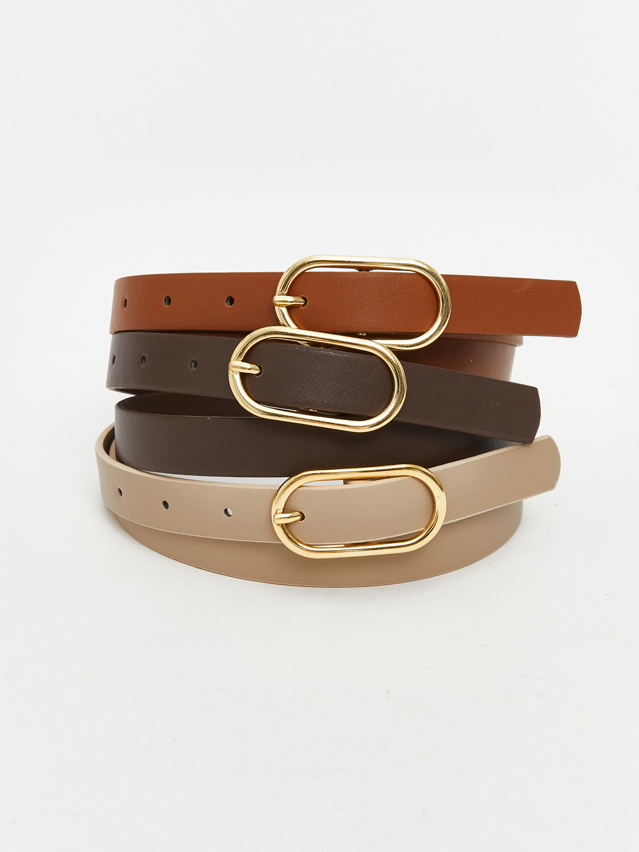 LCW ACCESSORIES Deri Görünümlü Kadın Kemer 3'lü görsel 4