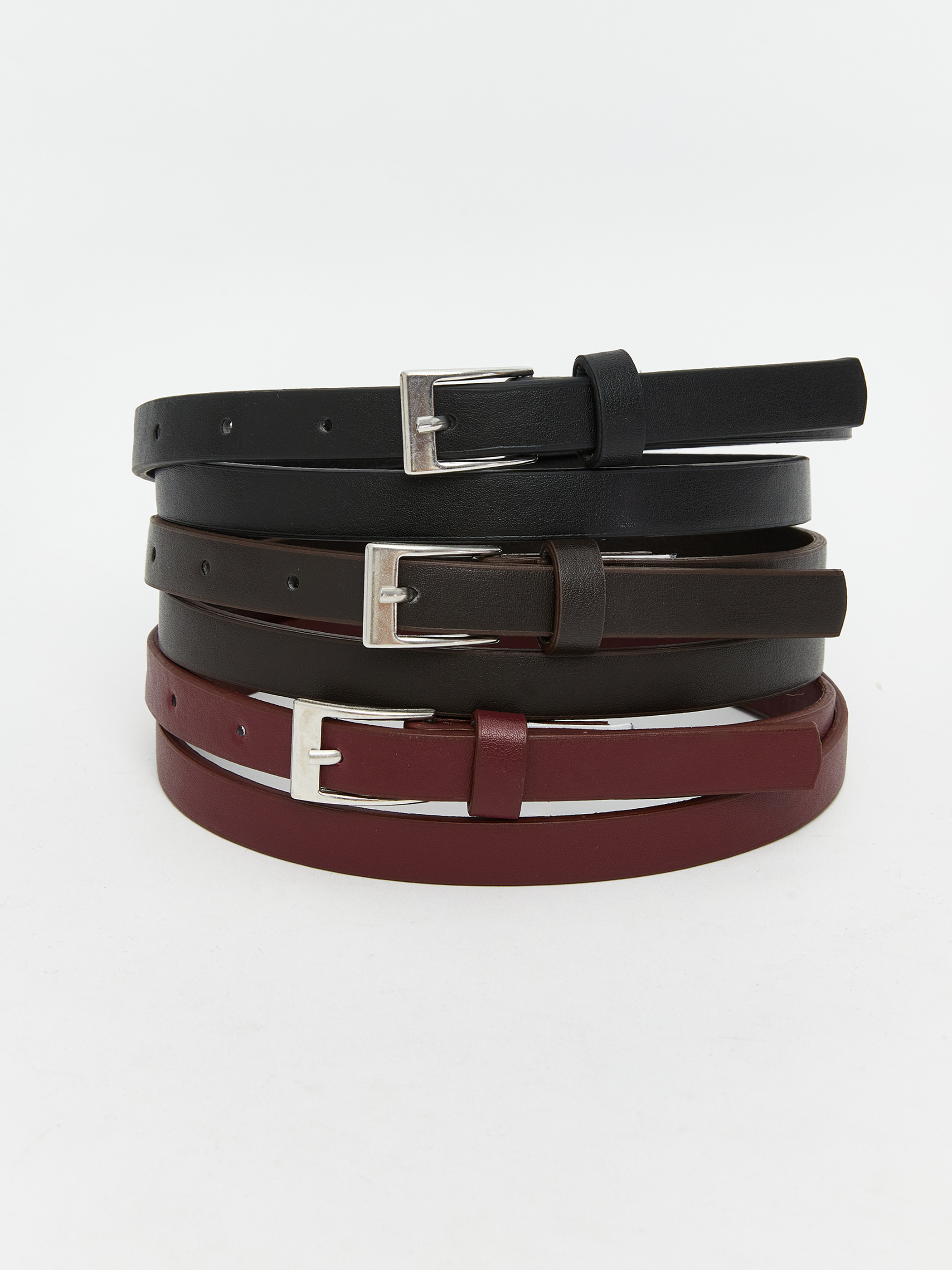 LCW ACCESSORIES Deri Görünümlü Kadın Kemer 3'lü görsel 2