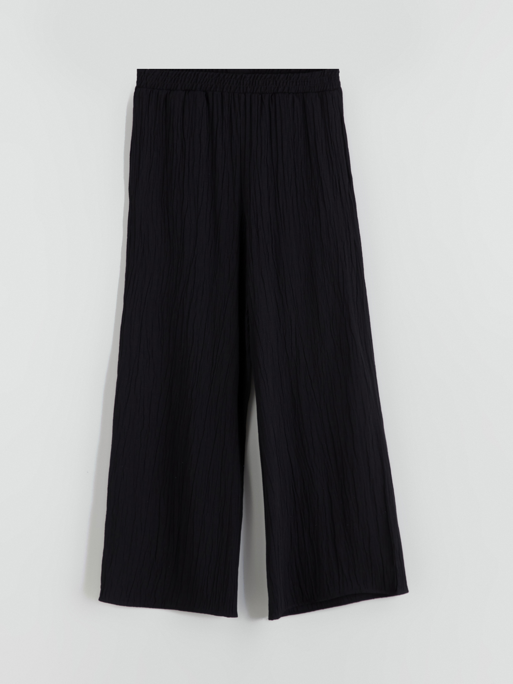 LCWAIKIKI Classic Beli Lastikli Dokulu Geniş Paça Kadın Pantolon görsel 7
