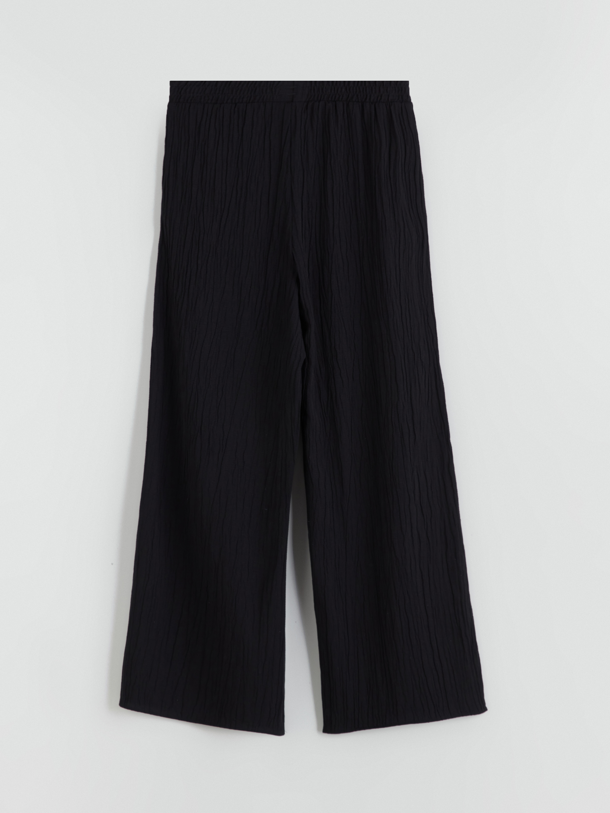LCWAIKIKI Classic Beli Lastikli Dokulu Geniş Paça Kadın Pantolon görsel 8