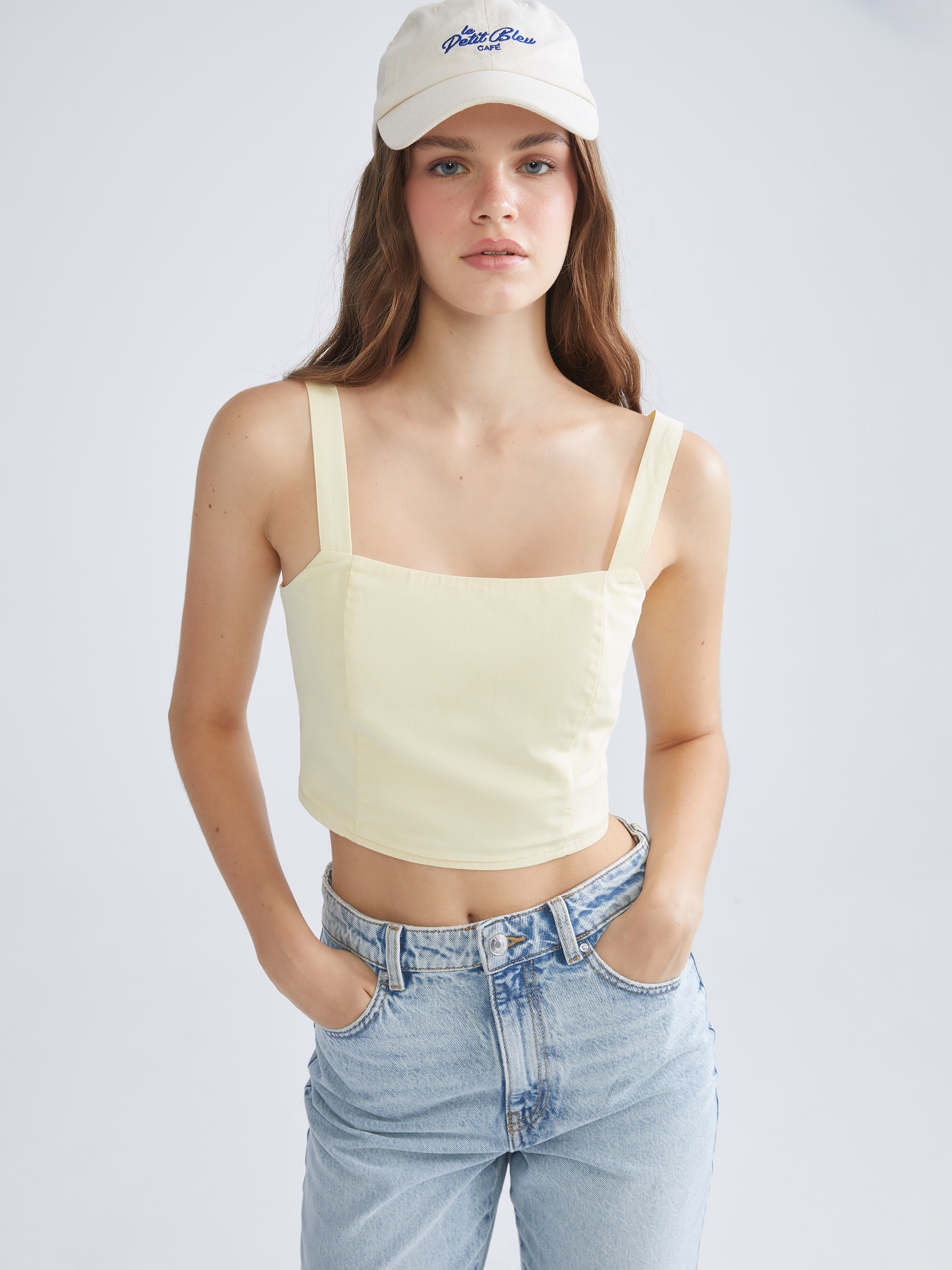 XSIDE Kare Yaka Askılı Crop