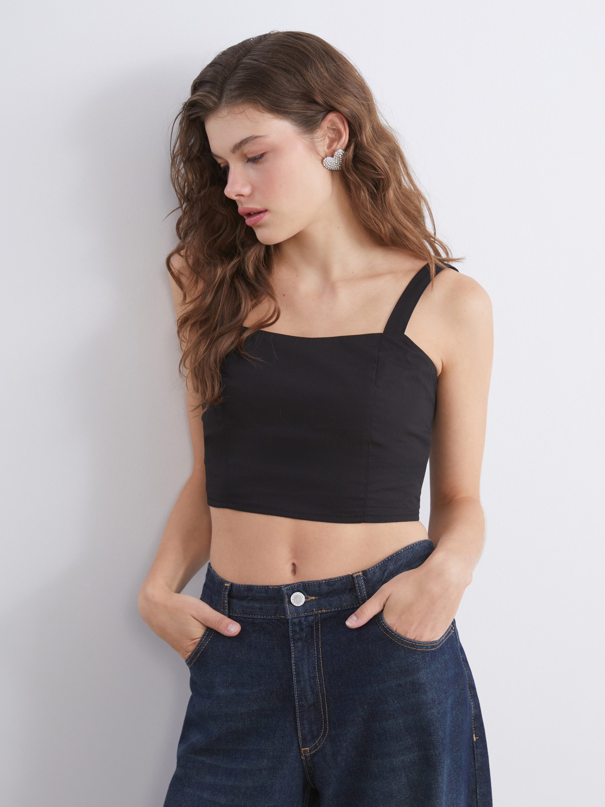 XSIDE Kare Yaka Askılı Crop