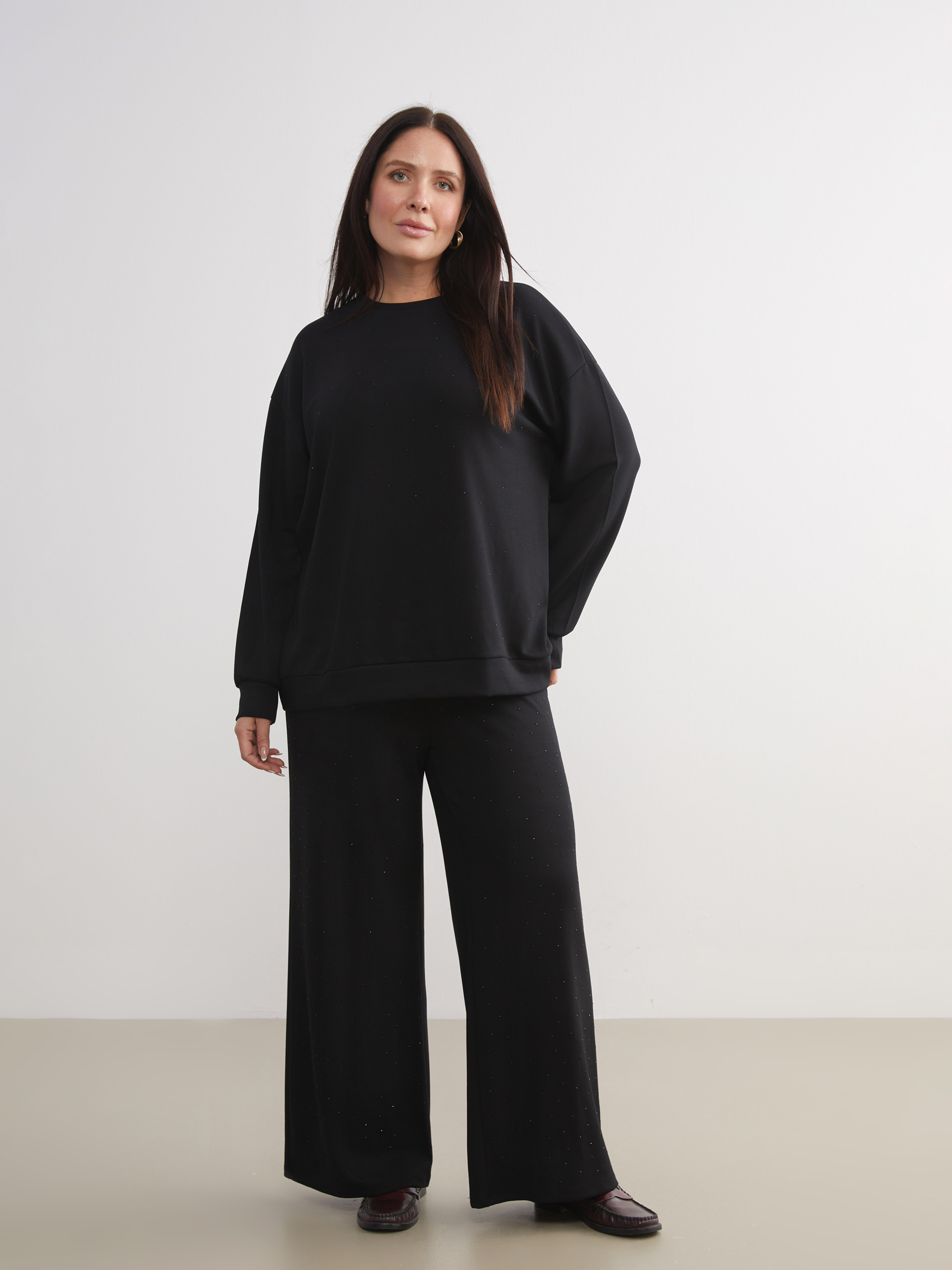 LCW Comfort Beli Lastikli Geniş Paça Kadın Eşofman Altı görsel 2