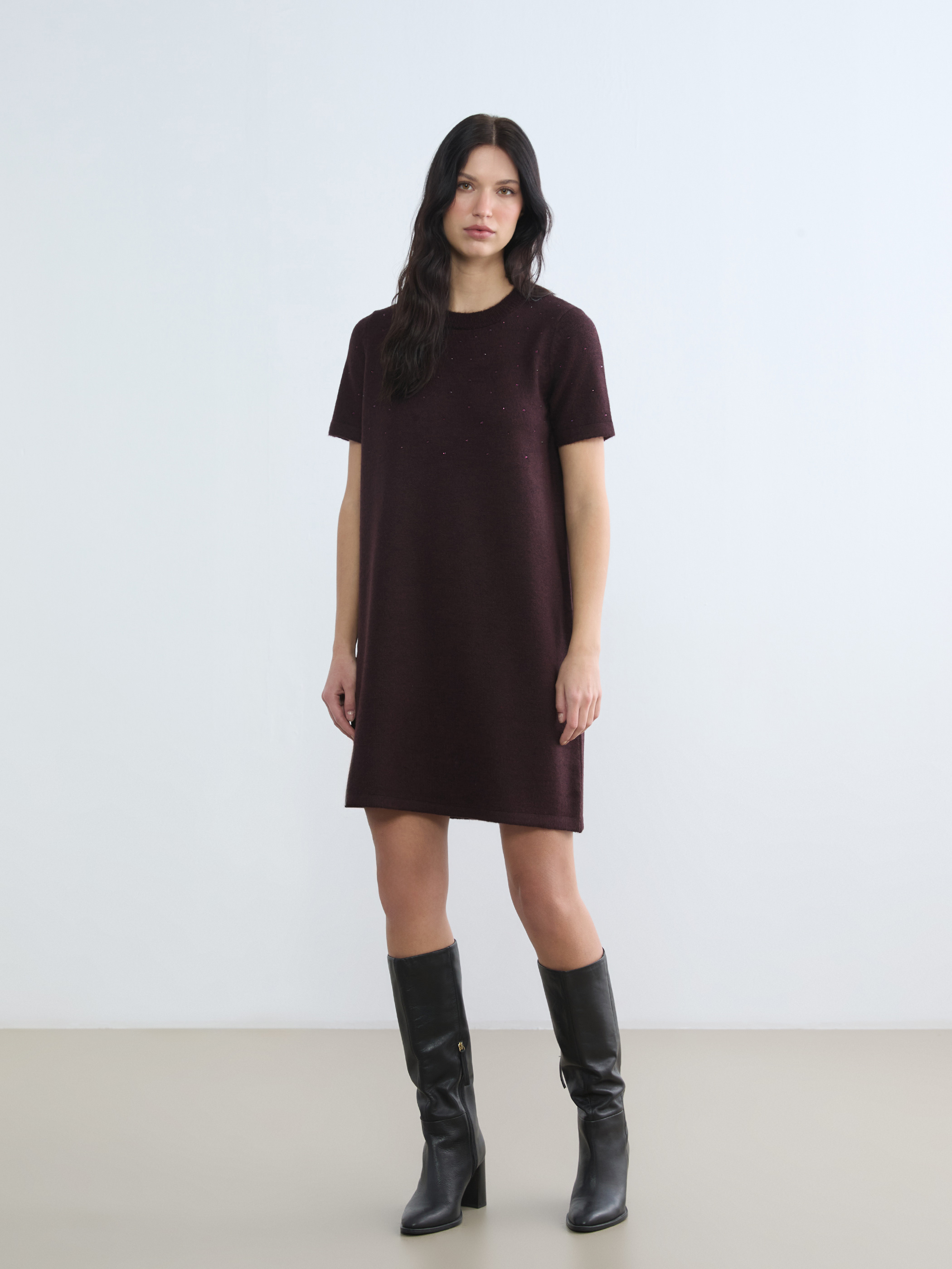 LCW Comfort Taşlı Mini Triko Elbise görsel 2