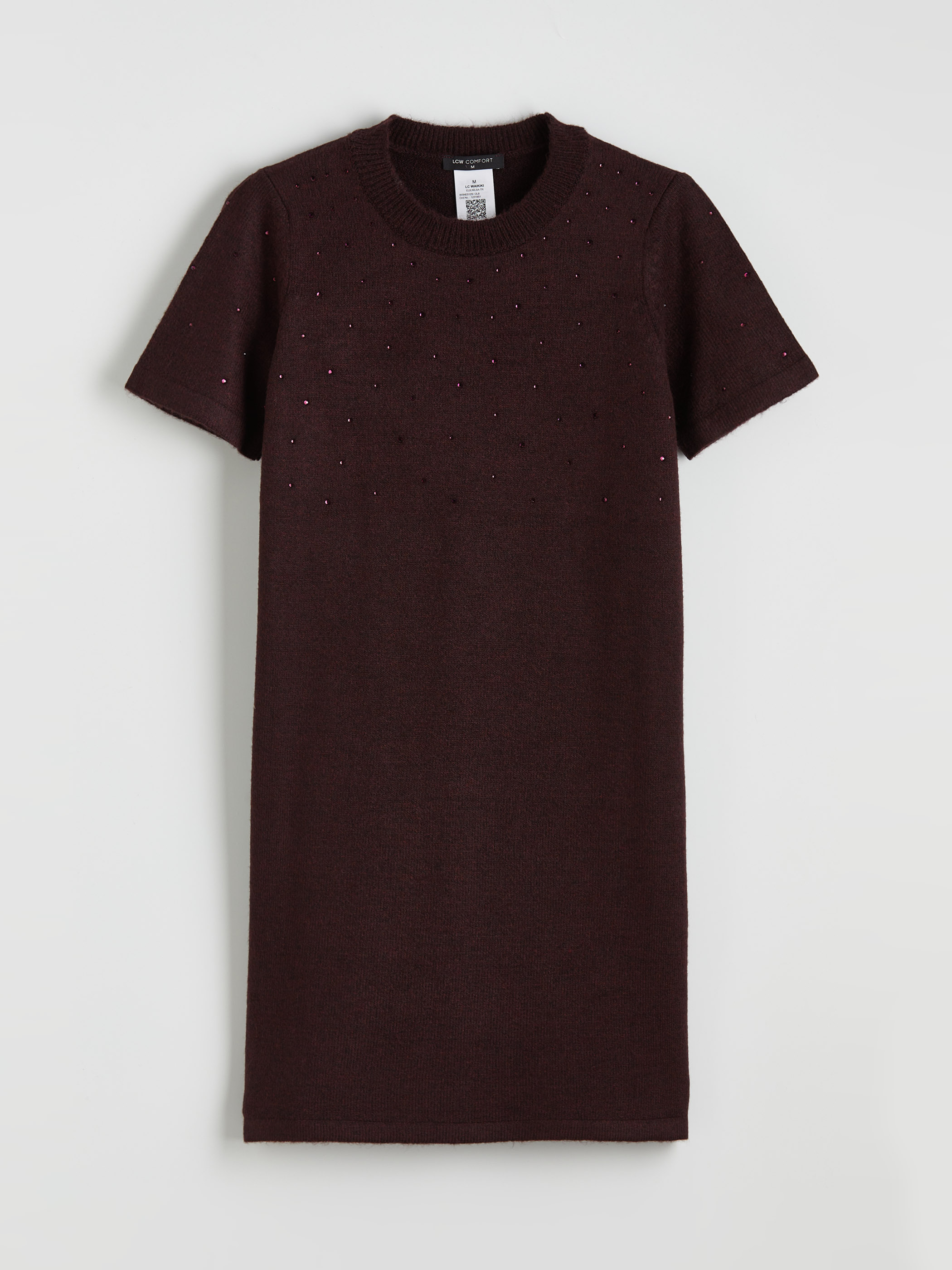 LCW Comfort Taşlı Mini Triko Elbise görsel 5