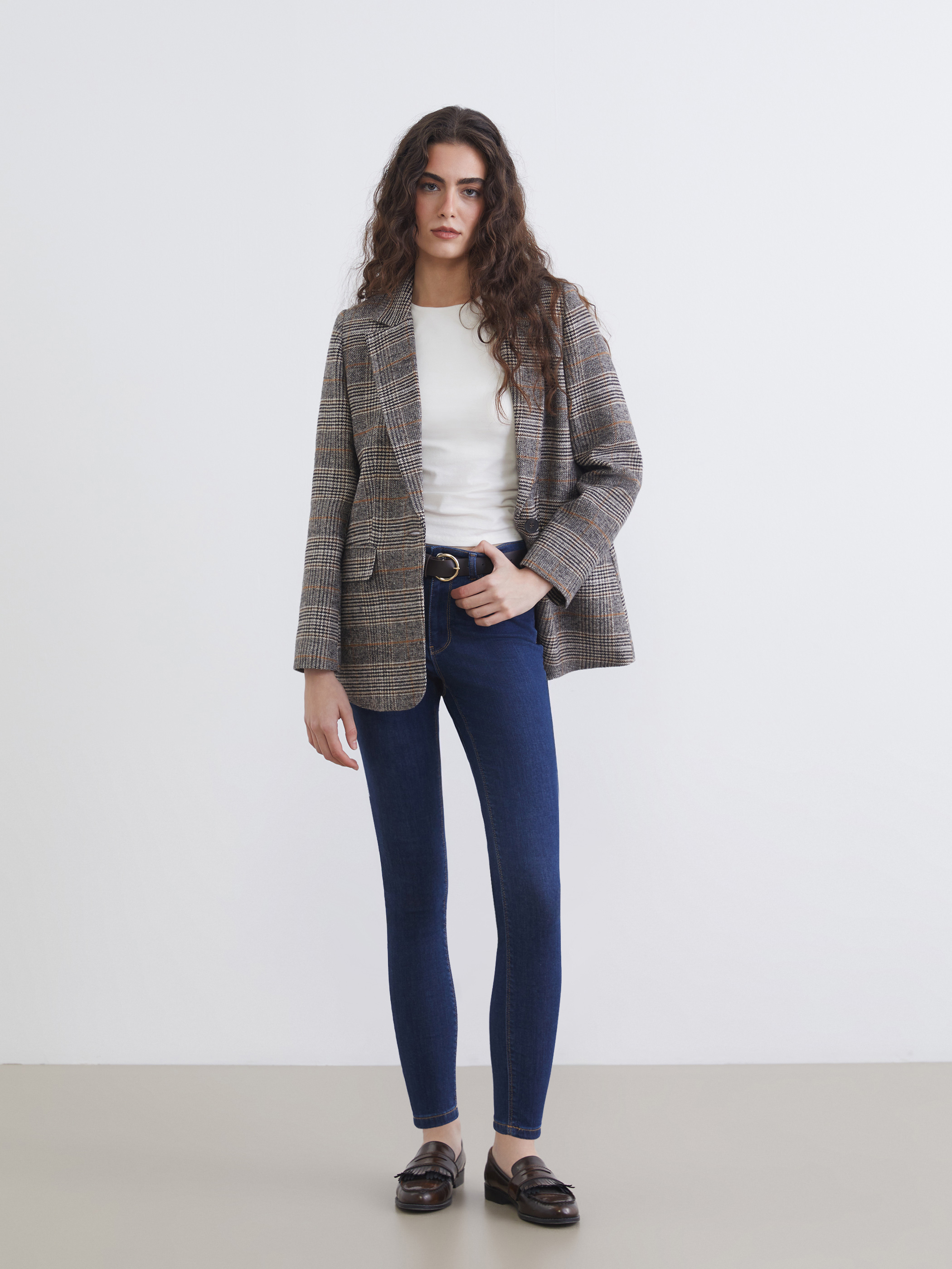 LCW Jeans Beli Kemerli Mercury Skinny Fit Kadın Jean Pantolon