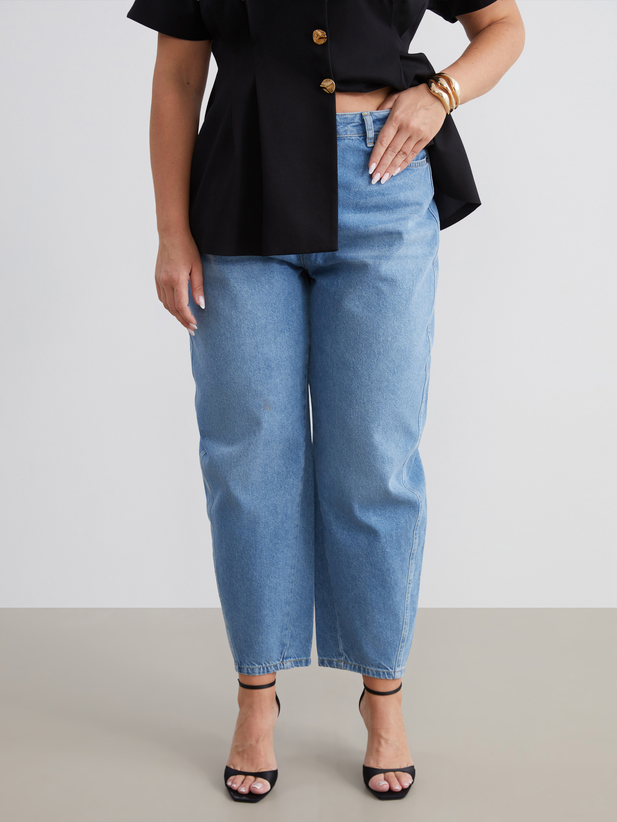 Soulife Büyük Beden Straight Fit Kadın Jean Pantolon görsel 2