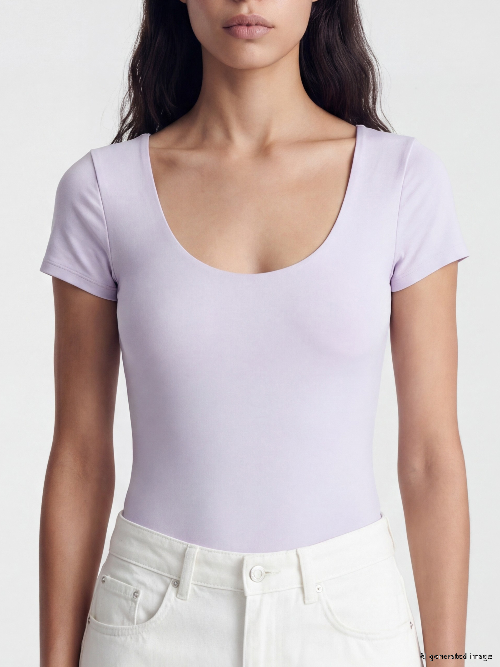 LCW Vision U Yaka Kadın Çıtçıtlı Body görsel 3