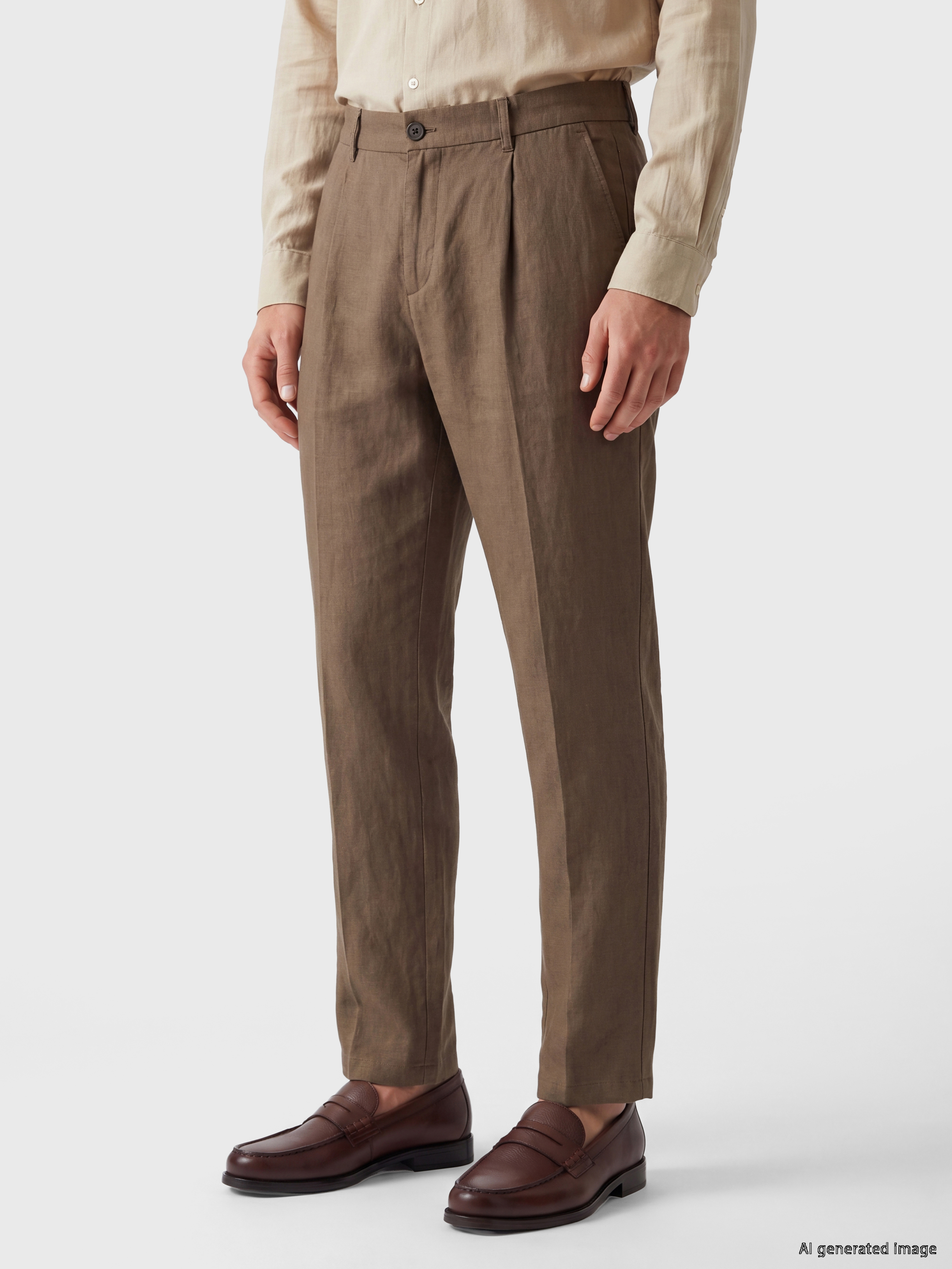 LCW Vision Regular Fit %100 Keten Erkek Pantolon görsel 3
