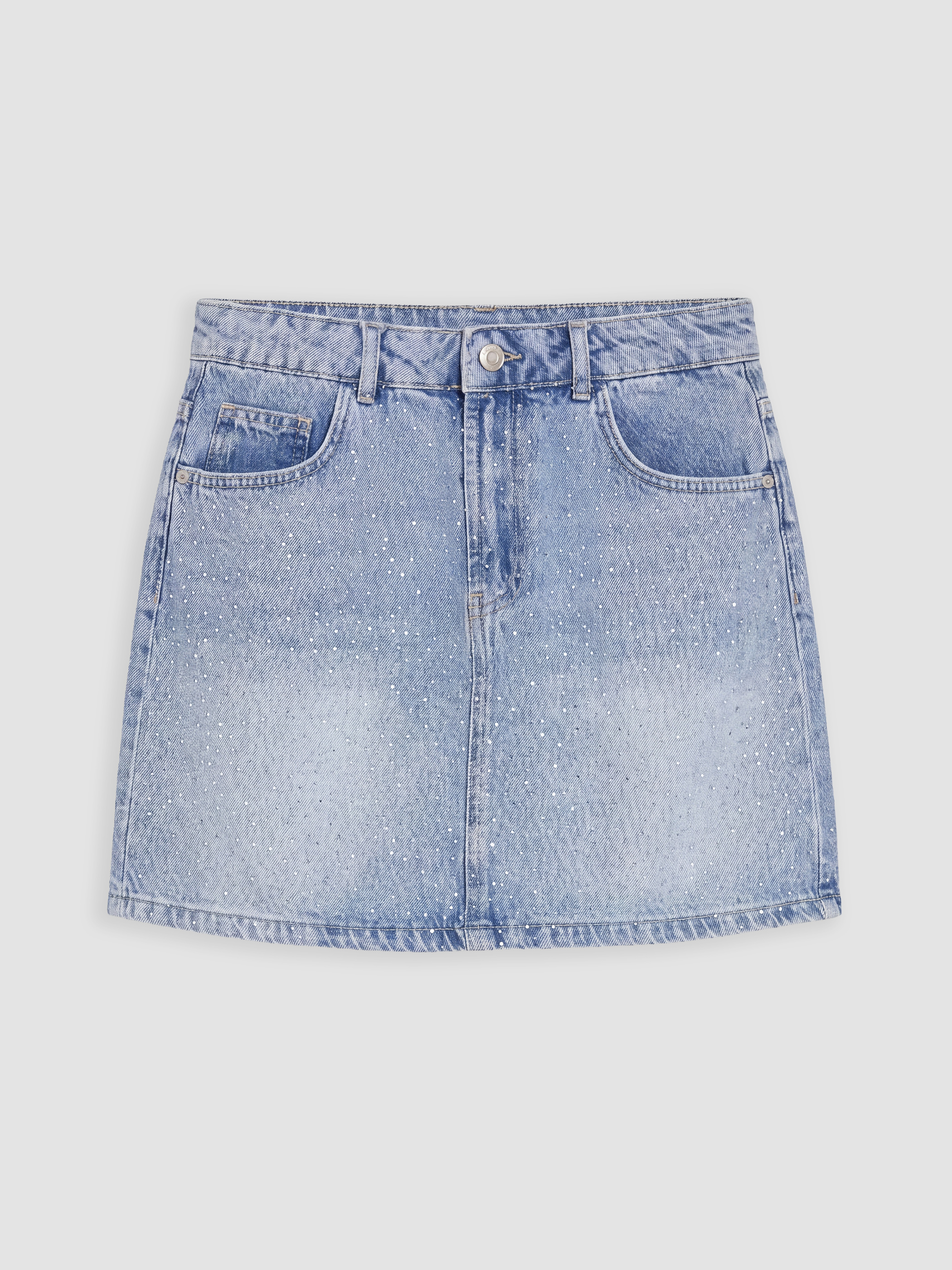 XSIDE Taşlı Mini Jean Etek görsel 5