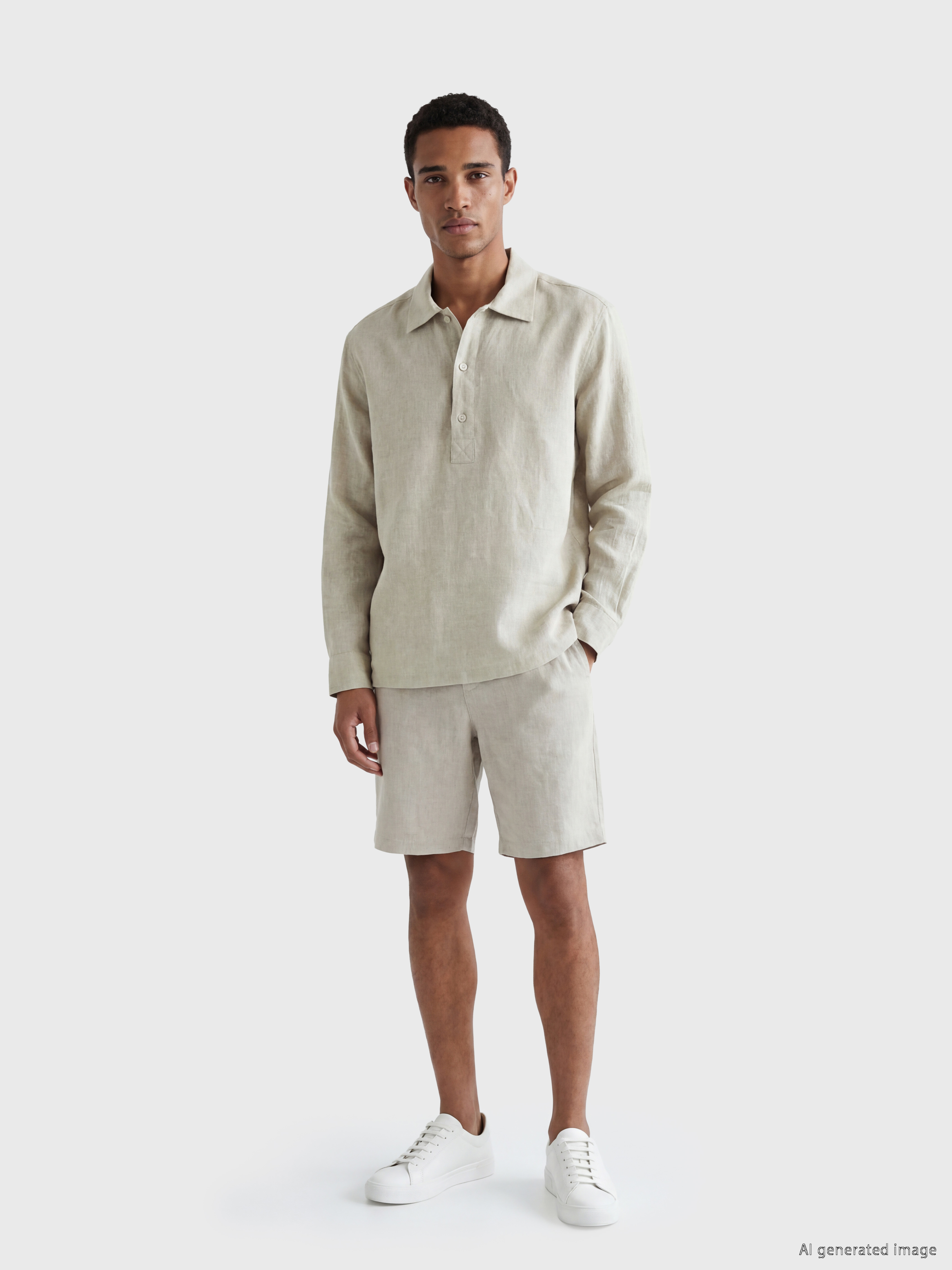 LCW Vision Relax Fit %100 Keten Erkek Gömlek görsel 2