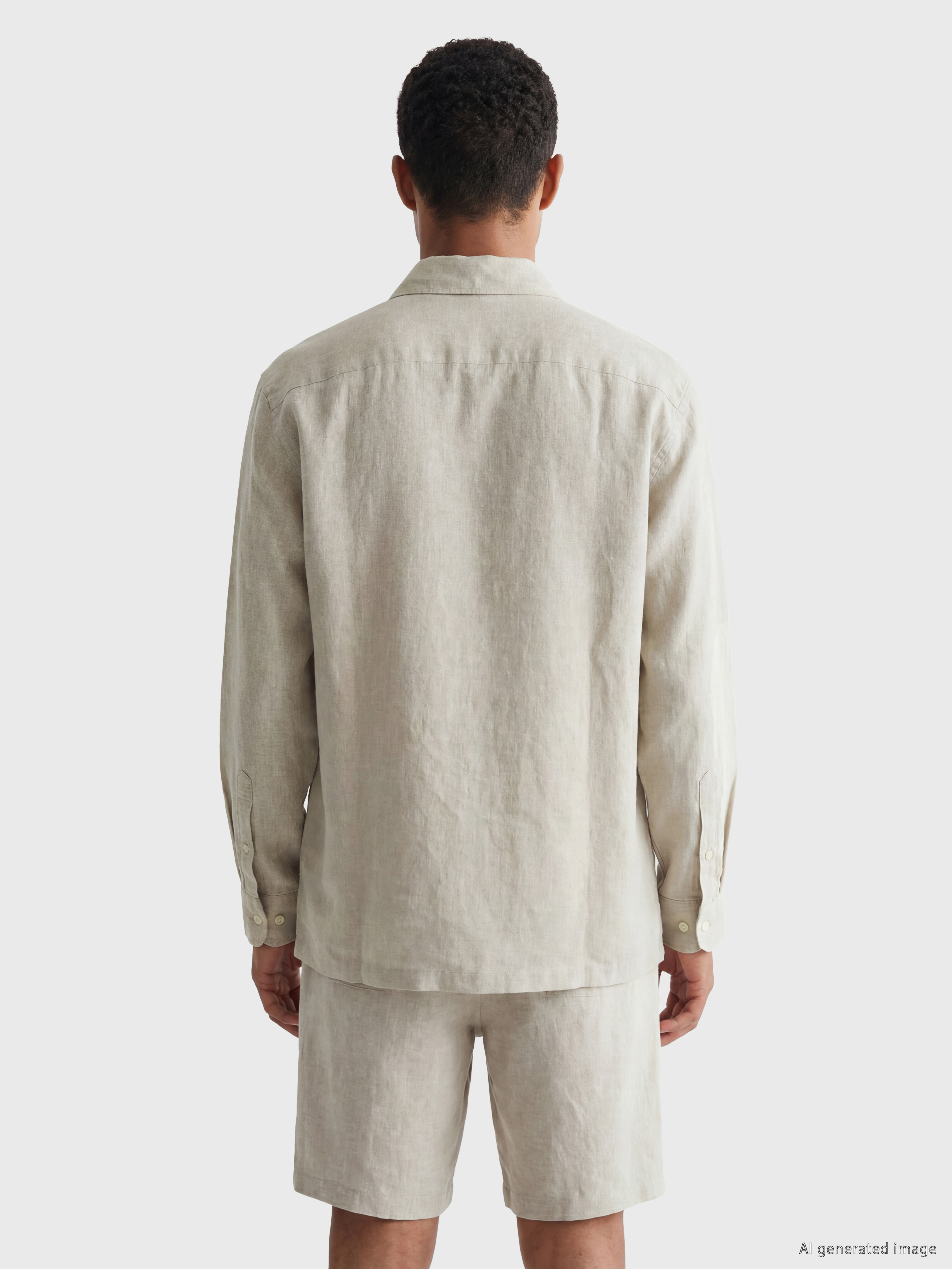 LCW Vision Relax Fit %100 Keten Erkek Gömlek görsel 6