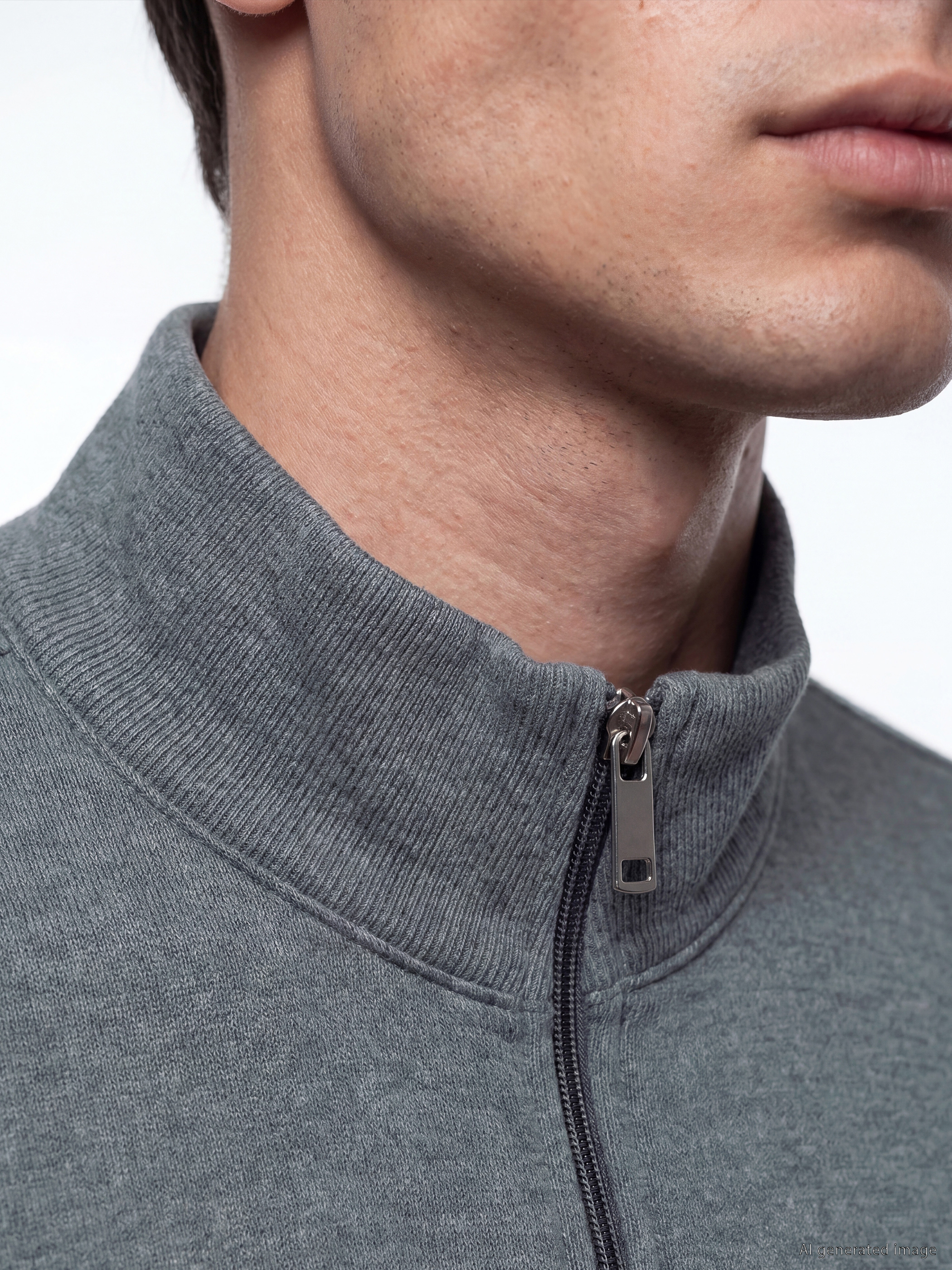 LCWAIKIKI Classic Dik Yaka Erkek Fermuarlı Sweatshirt görsel 3
