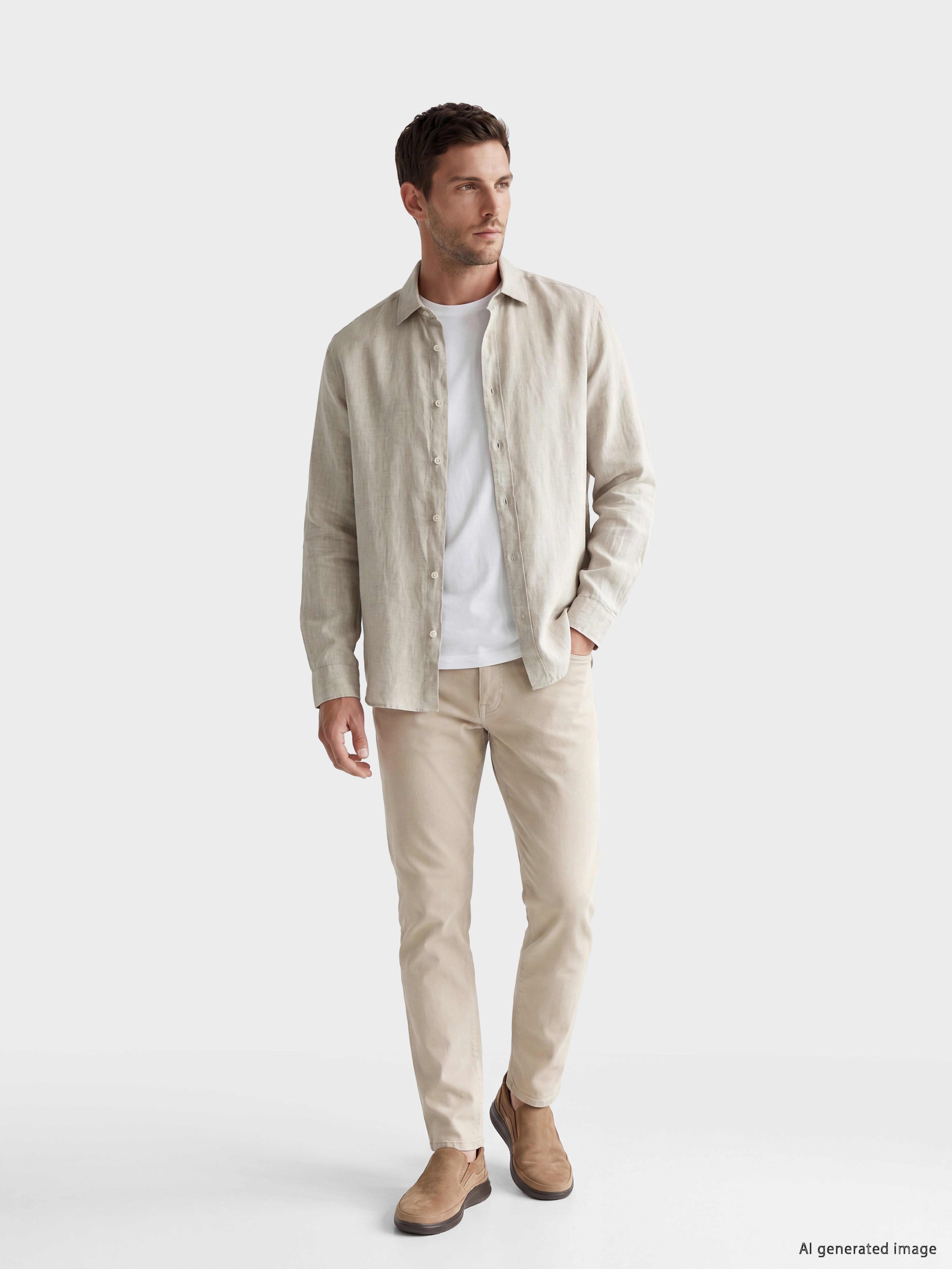 LCW Vision Regular Fit %100 Keten Erkek Gömlek görsel 2