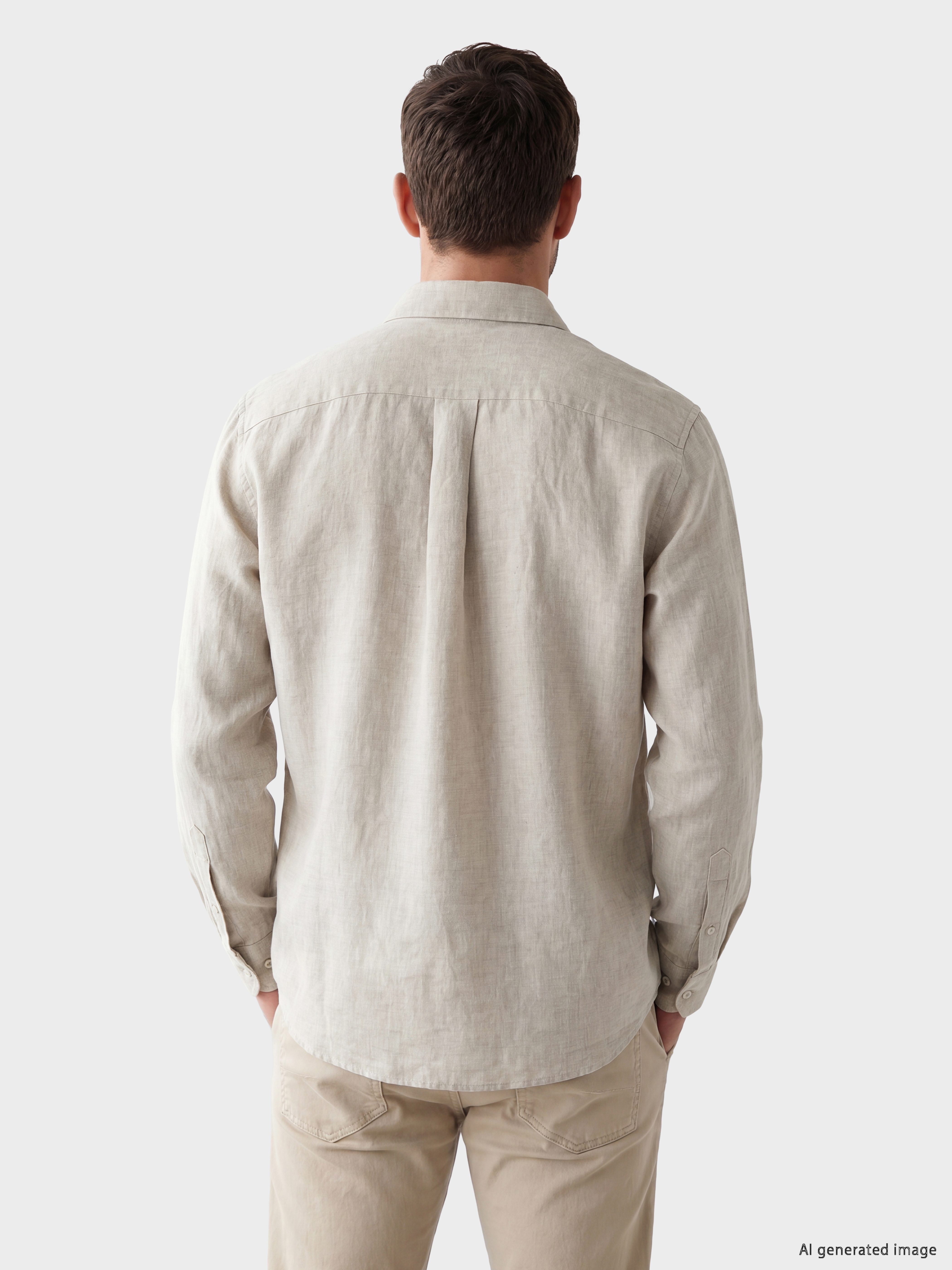 LCW Vision Regular Fit %100 Keten Erkek Gömlek görsel 3
