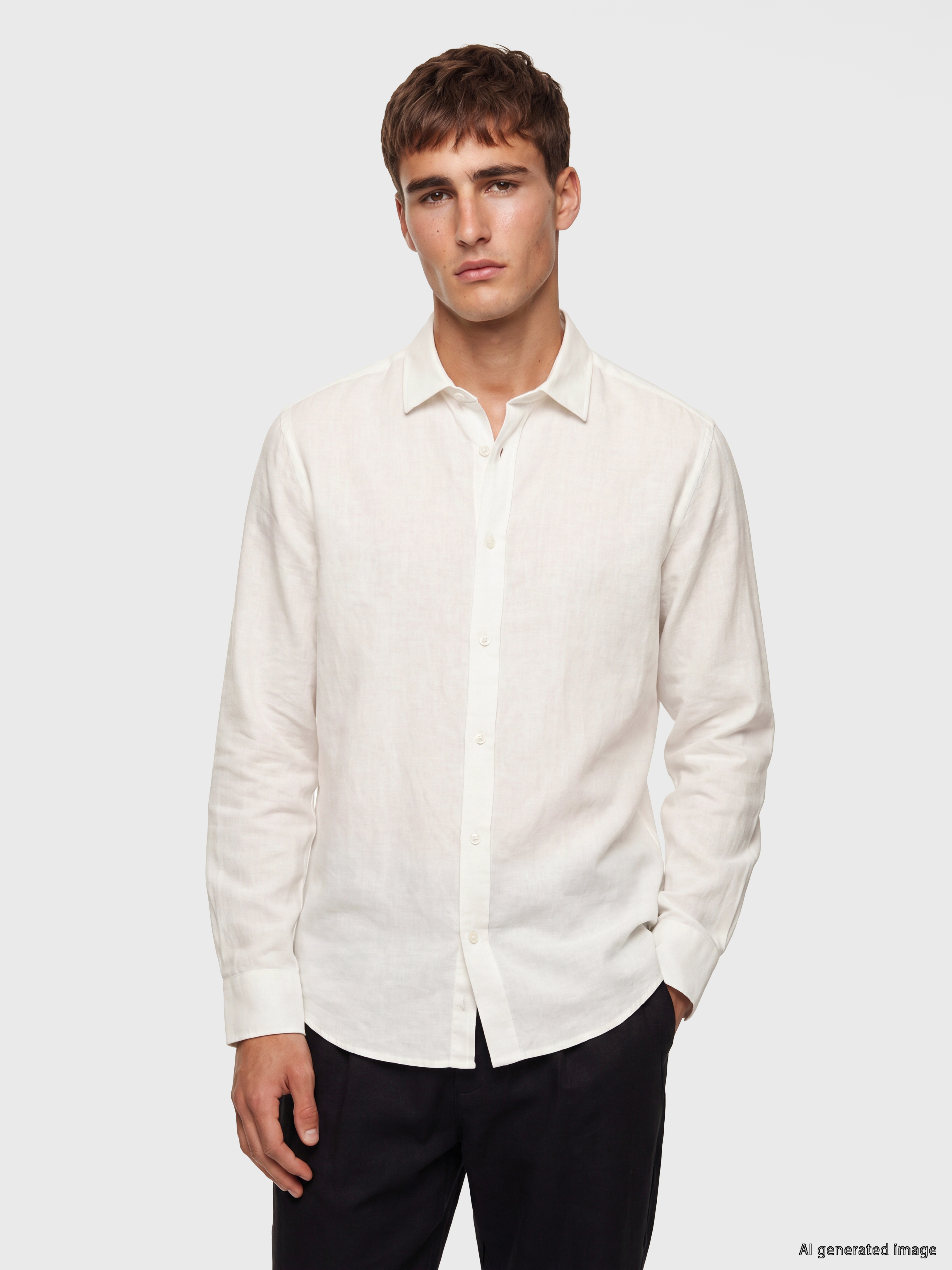 LCW Vision Regular Fit %100 Keten Erkek Gömlek