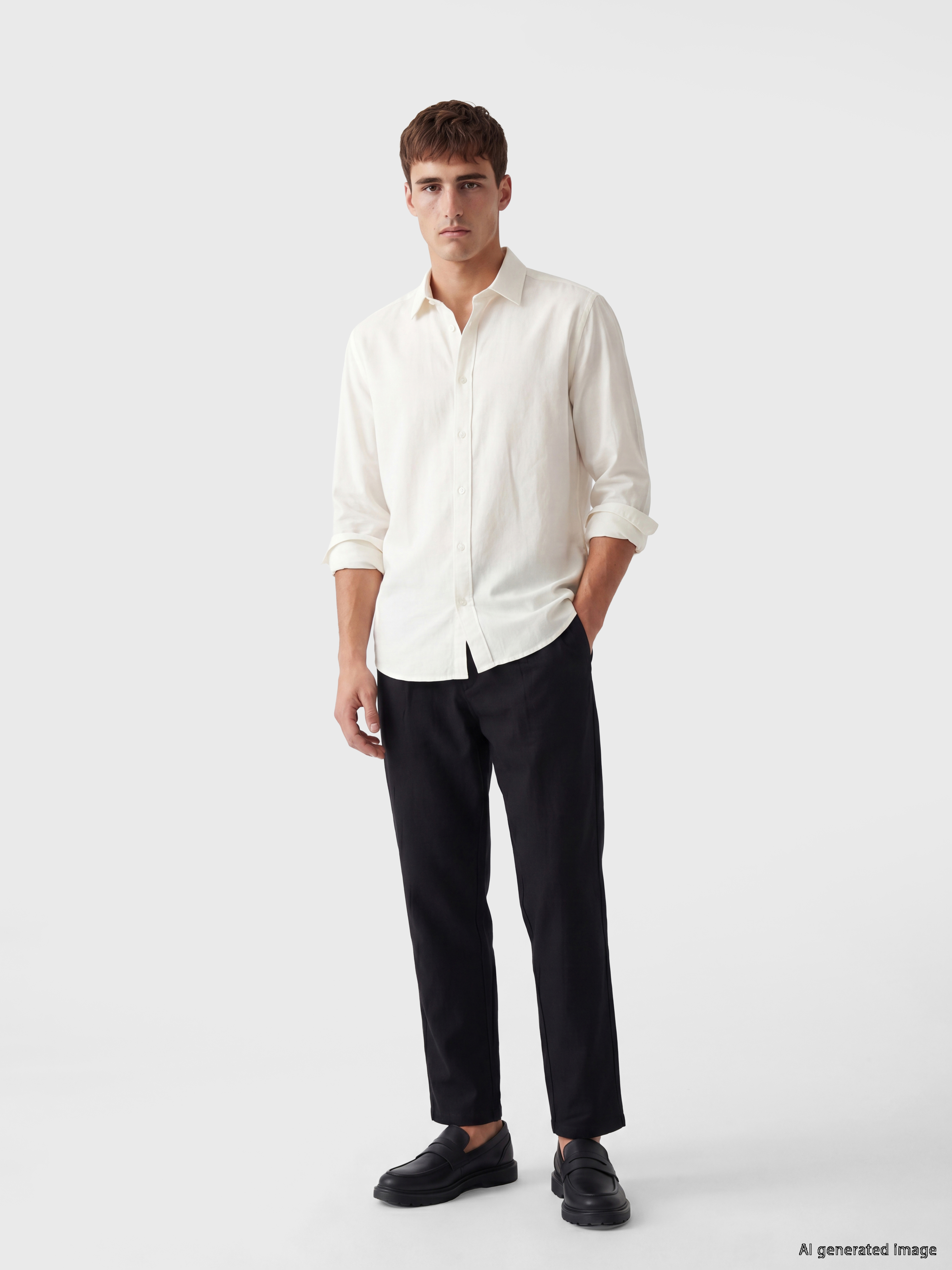 LCW Vision Regular Fit %100 Keten Erkek Gömlek görsel 2