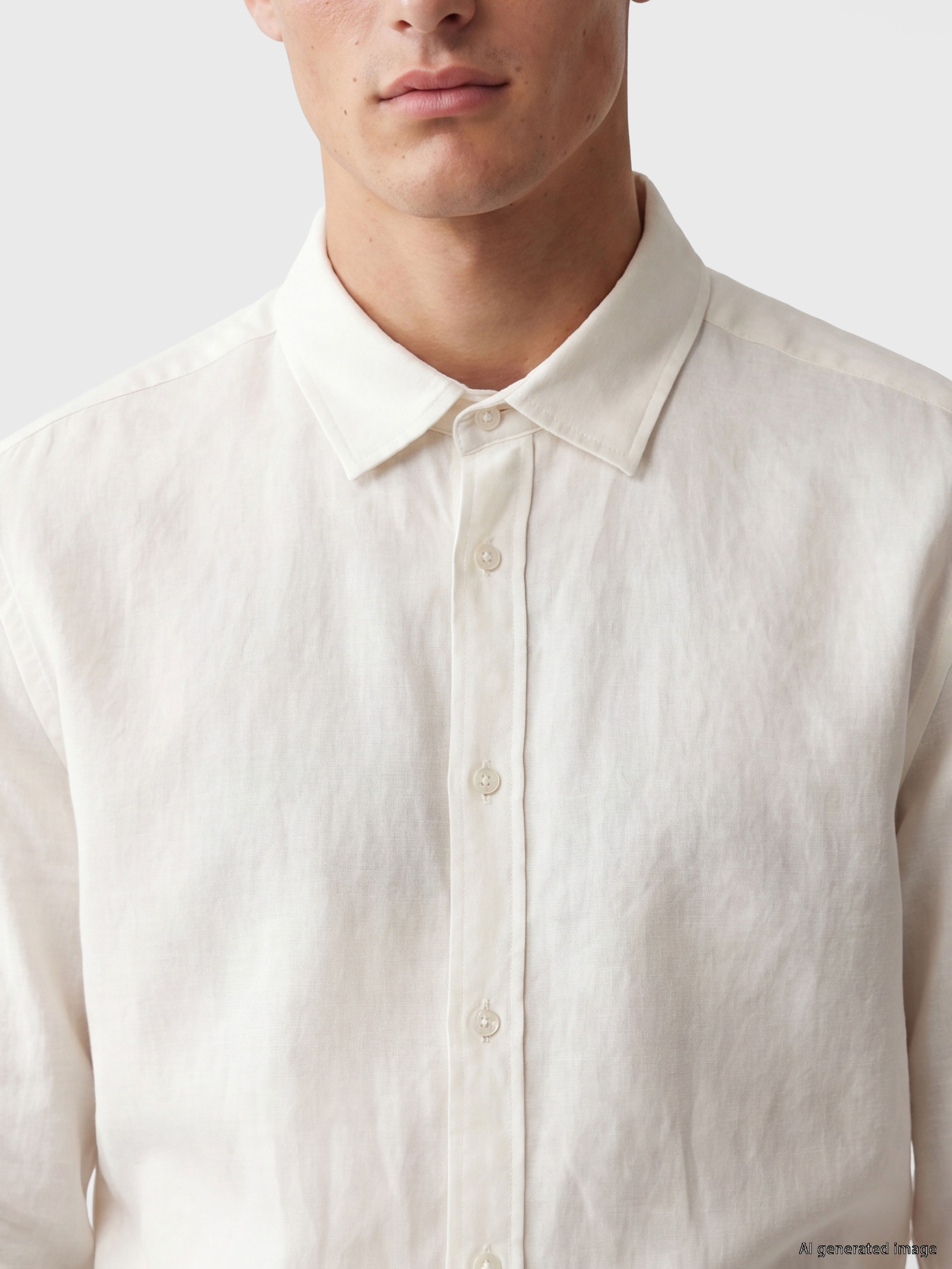 LCW Vision Regular Fit %100 Keten Erkek Gömlek görsel 3