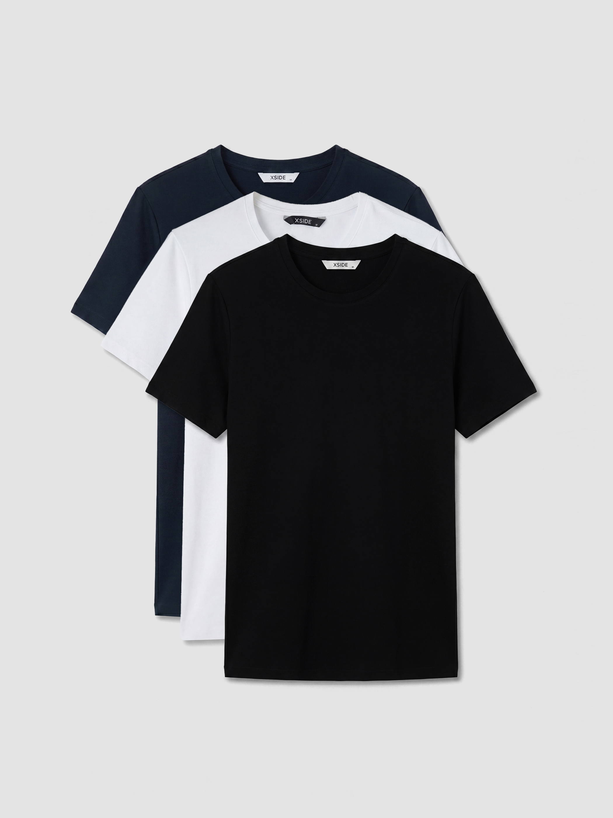 XSIDE 3'lü Süper Slim Fit Esnek Kumaş Tişört / 01