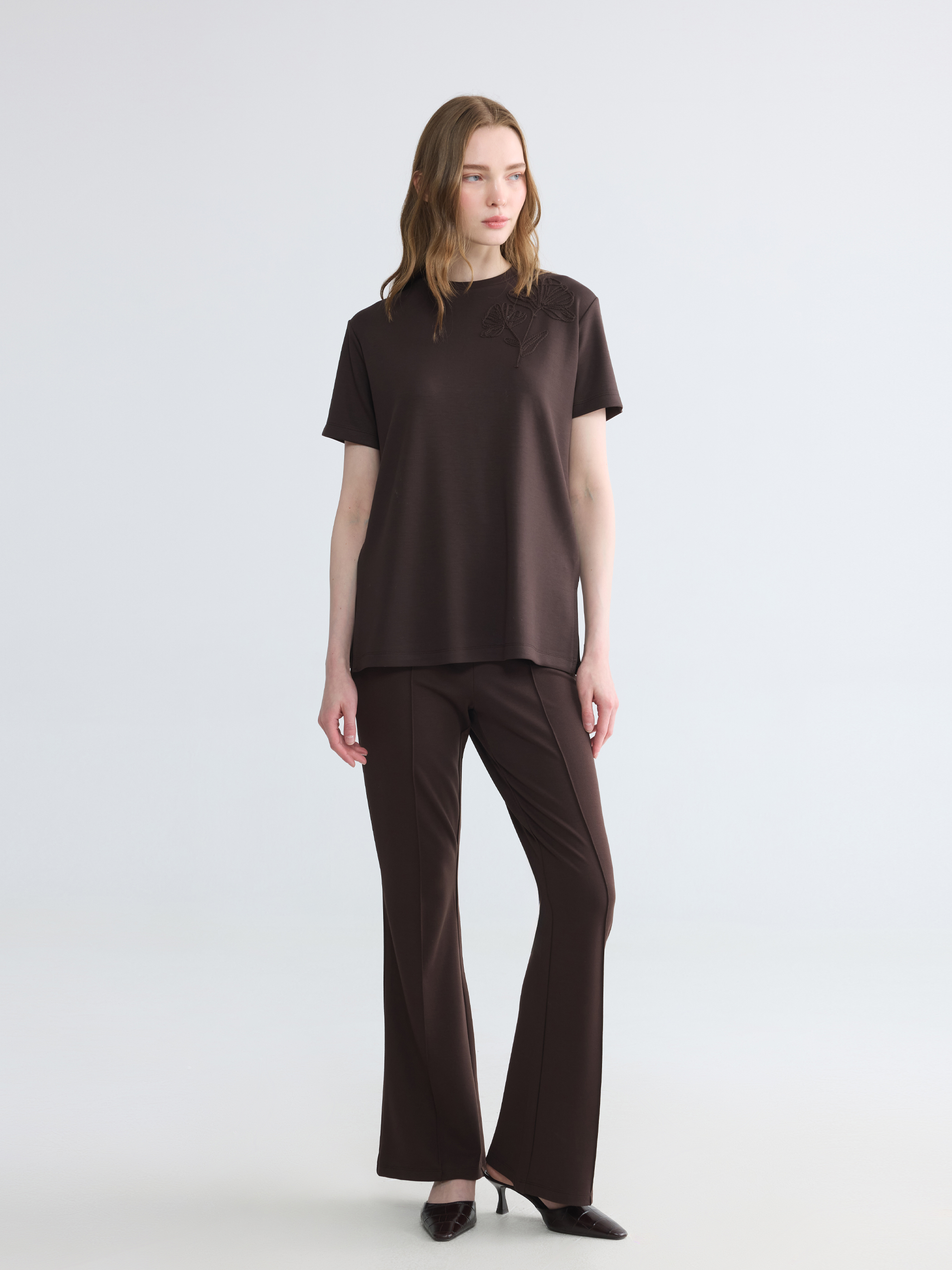 LCW Modest Soft Touch Nakışlı Bluz görsel 2