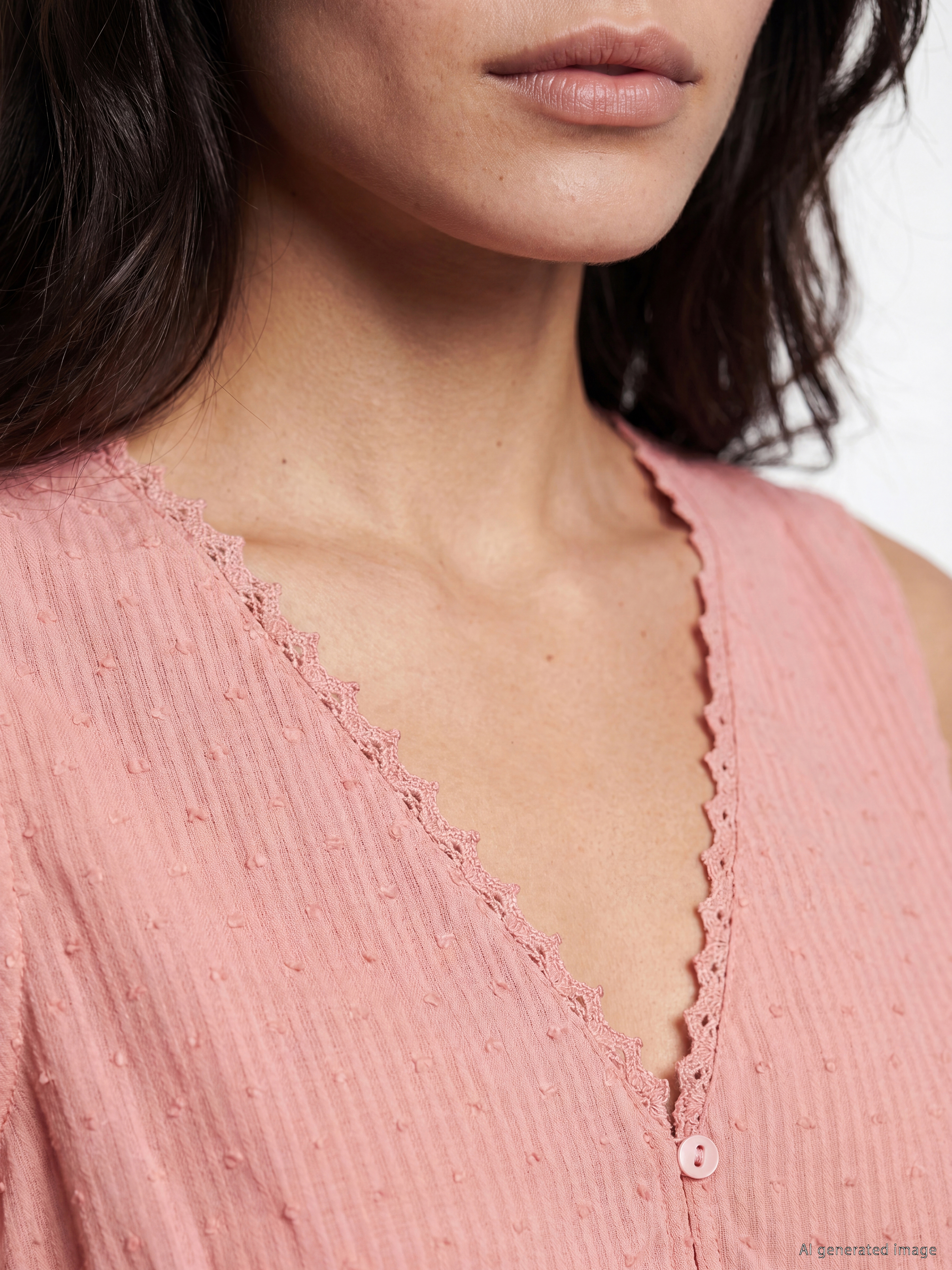LCW Vision V Yaka Dantel Detaylı Peplum Bluz görsel 3