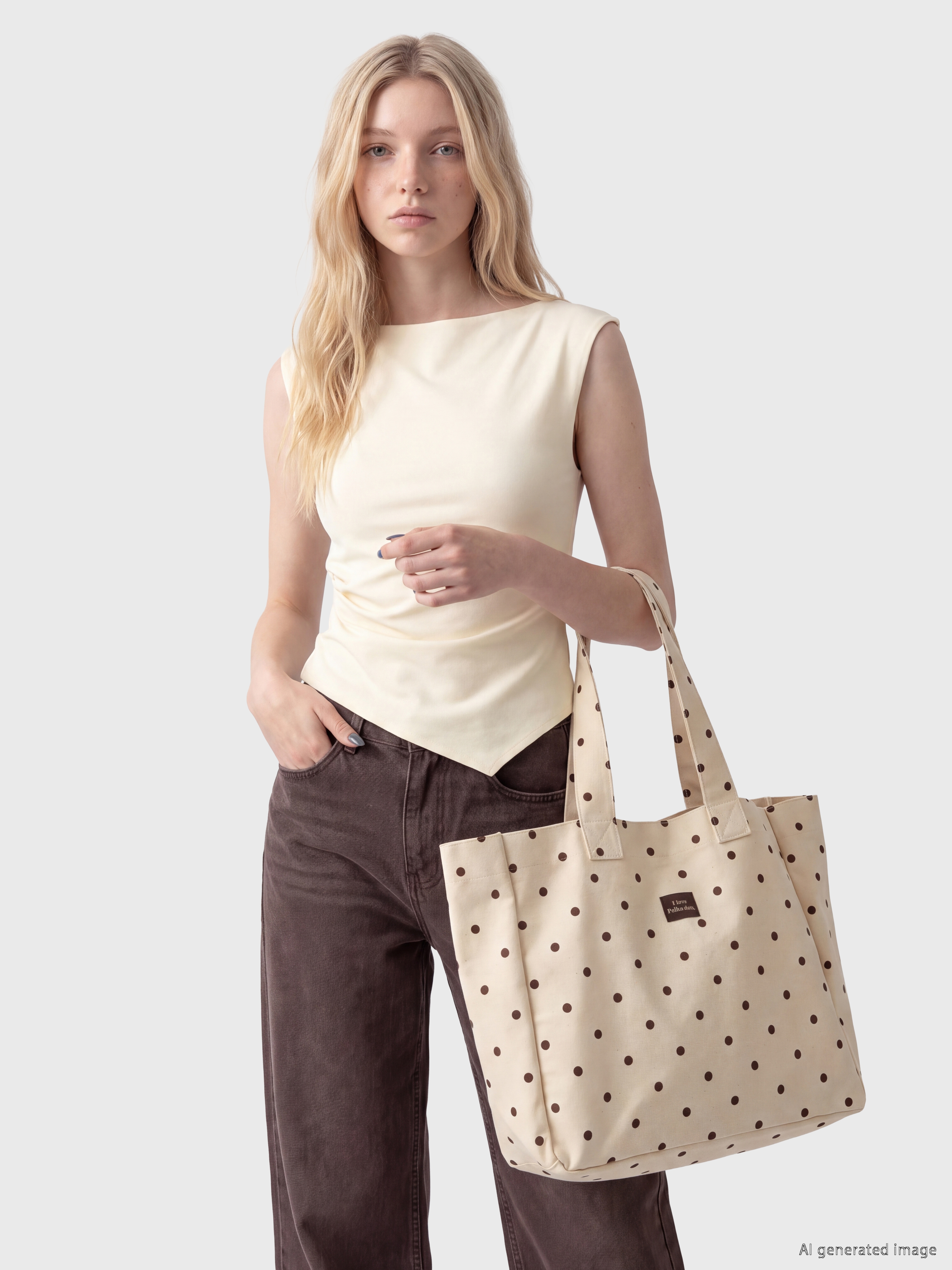LCW ACCESSORIES Puantiye Desenli Kadın Omuz Çantası görsel 2