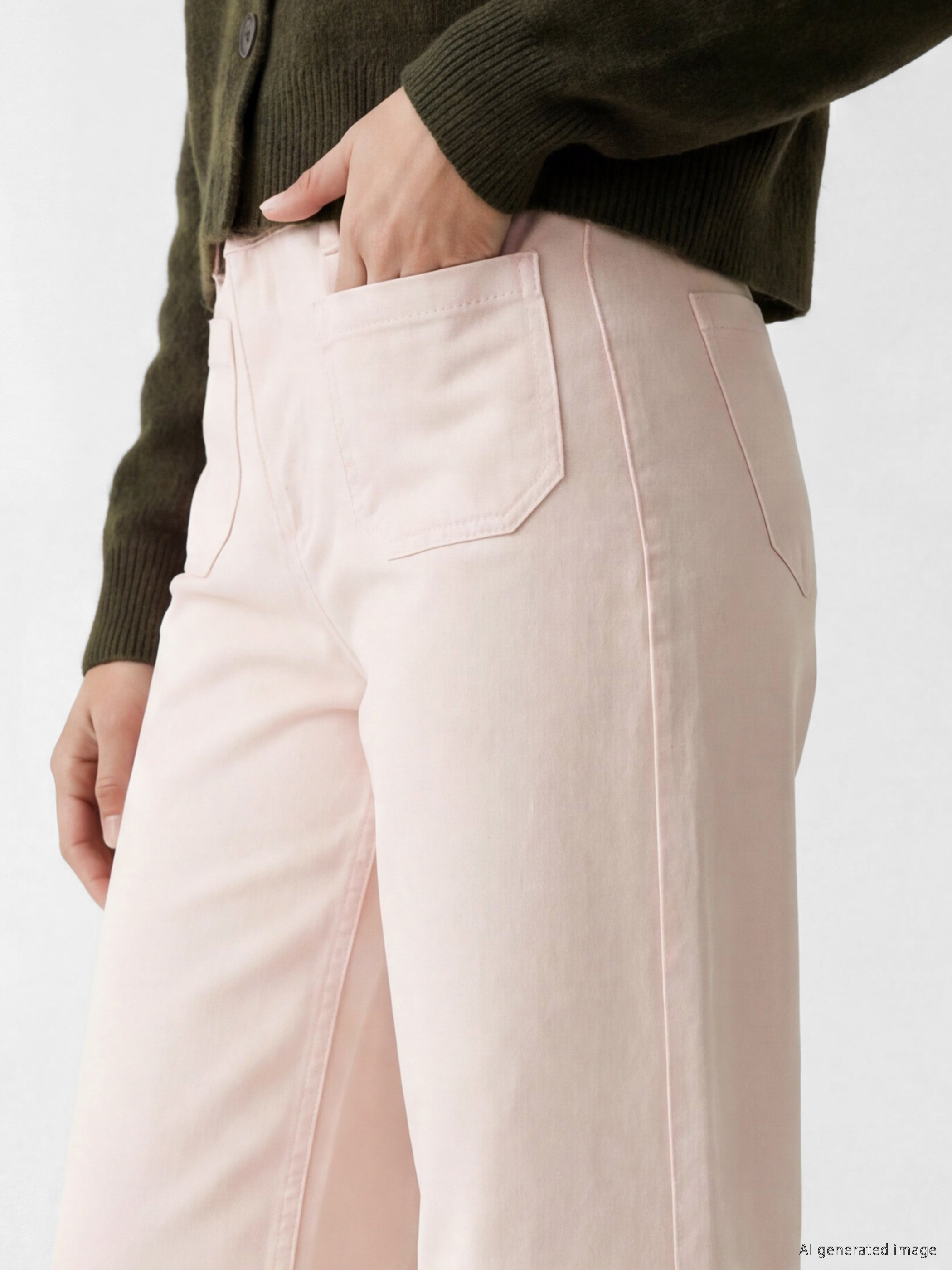 LCW Jeans Yüksek Bel Culotte Fit Kadın Jean Pantolon görsel 5