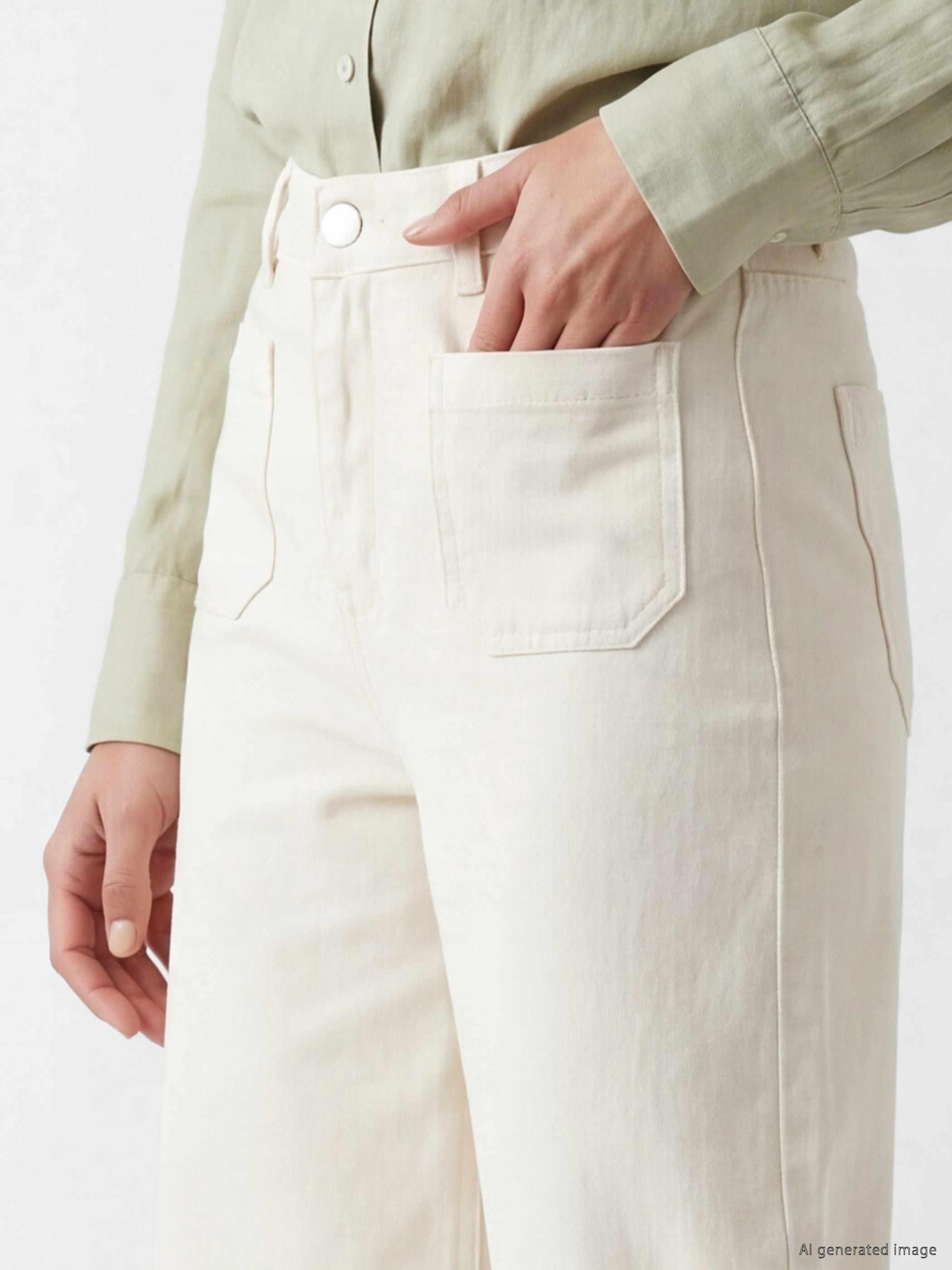 LCW Jeans Yüksek Bel Culotte Fit Kadın Jean Pantolon görsel 3