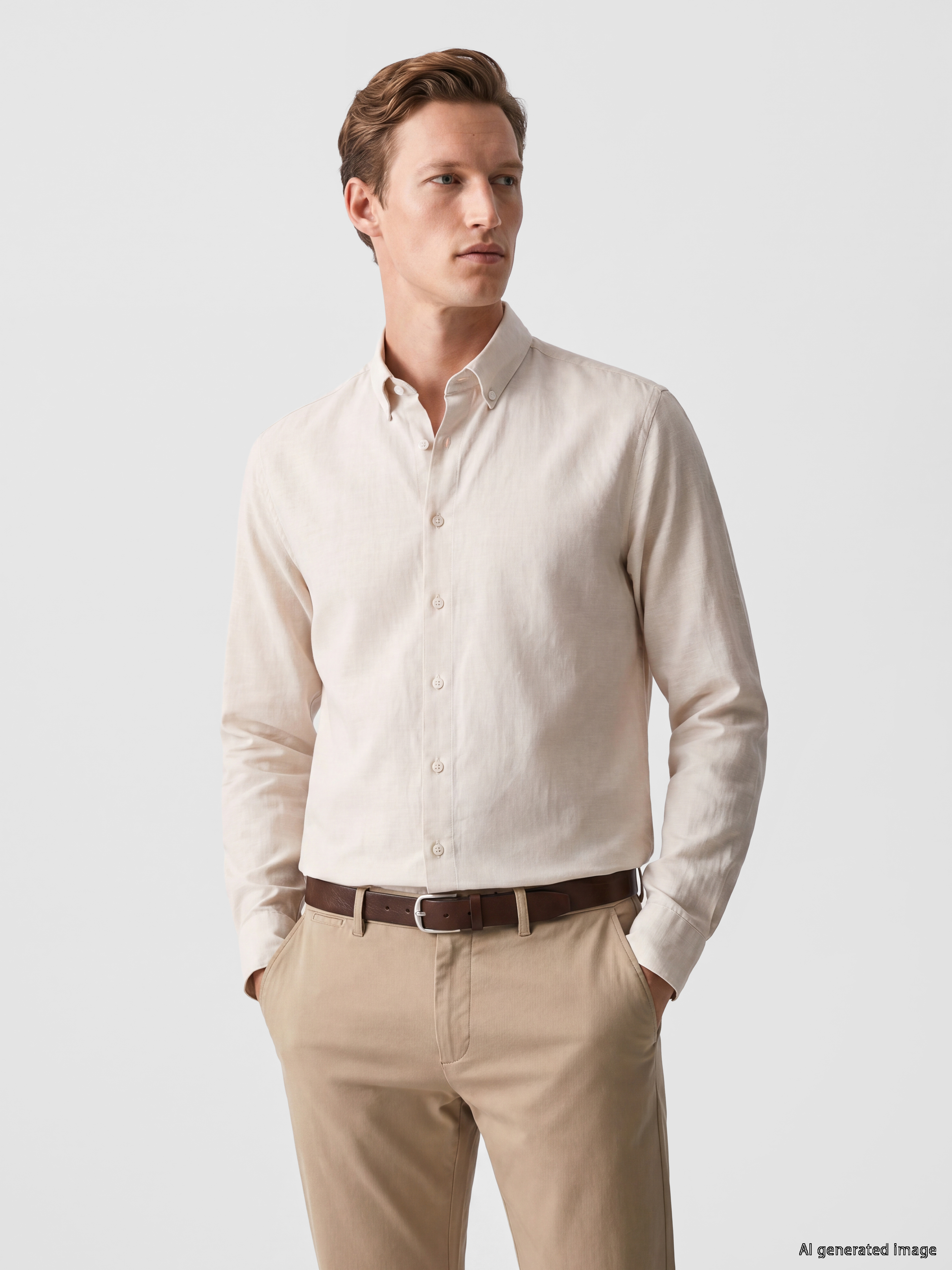 SOUTHBLUE Regular Fit Keten Karışımlı Erkek Gömlek