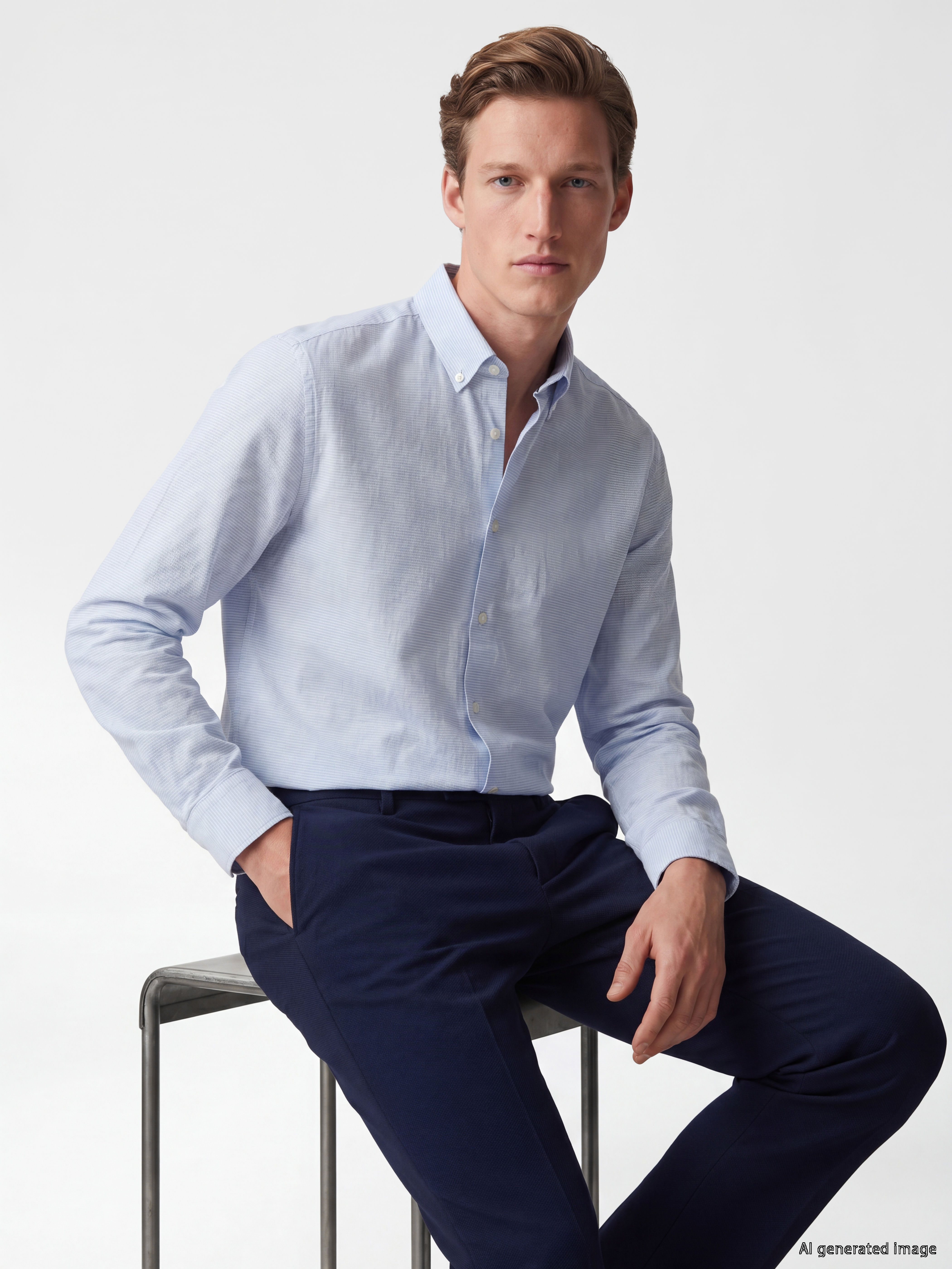 SOUTHBLUE Regular Fit Keten Karışımlı Erkek Gömlek