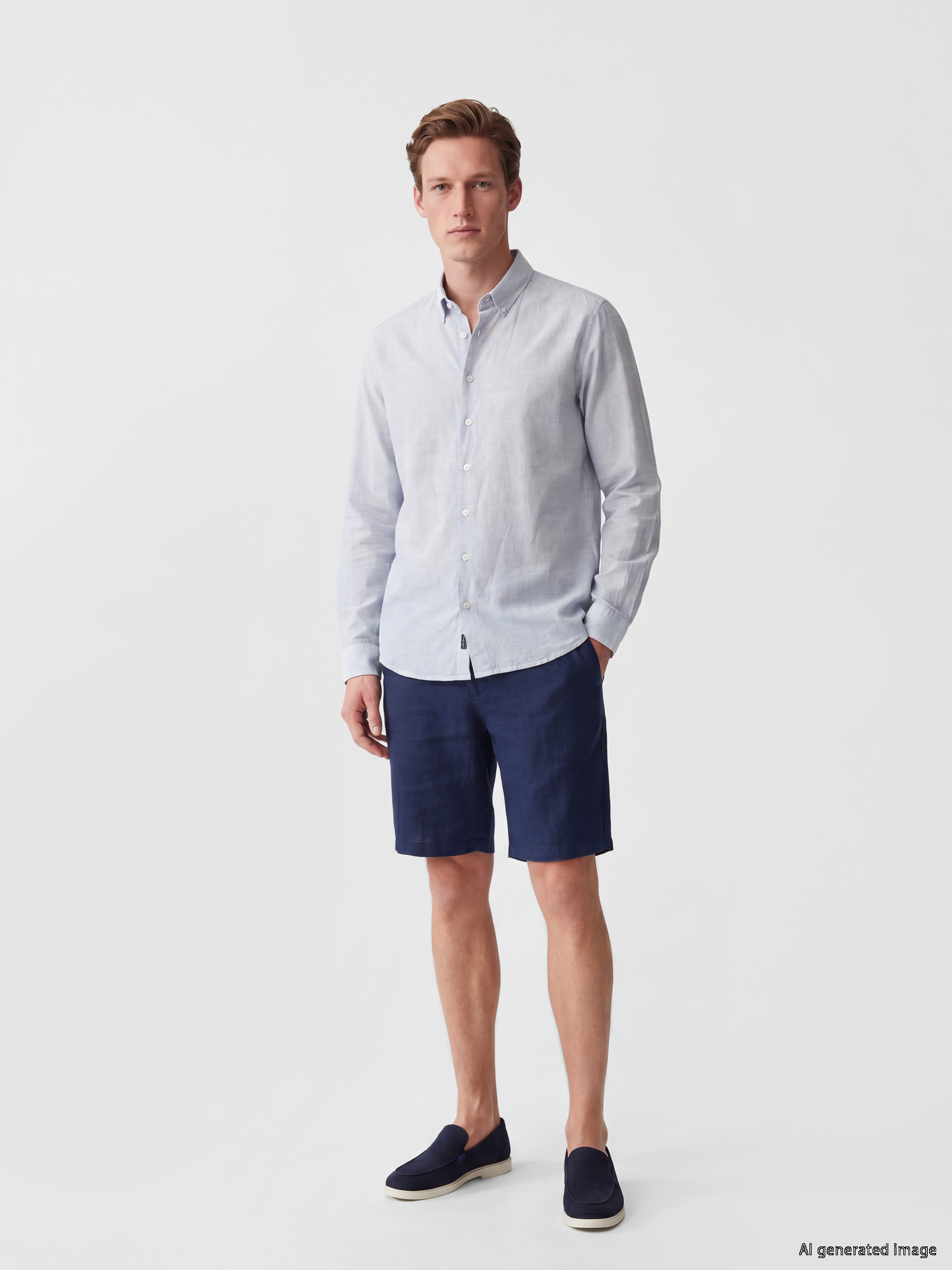 SOUTHBLUE Regular Fit Keten Karışımlı Erkek Gömlek görsel 2