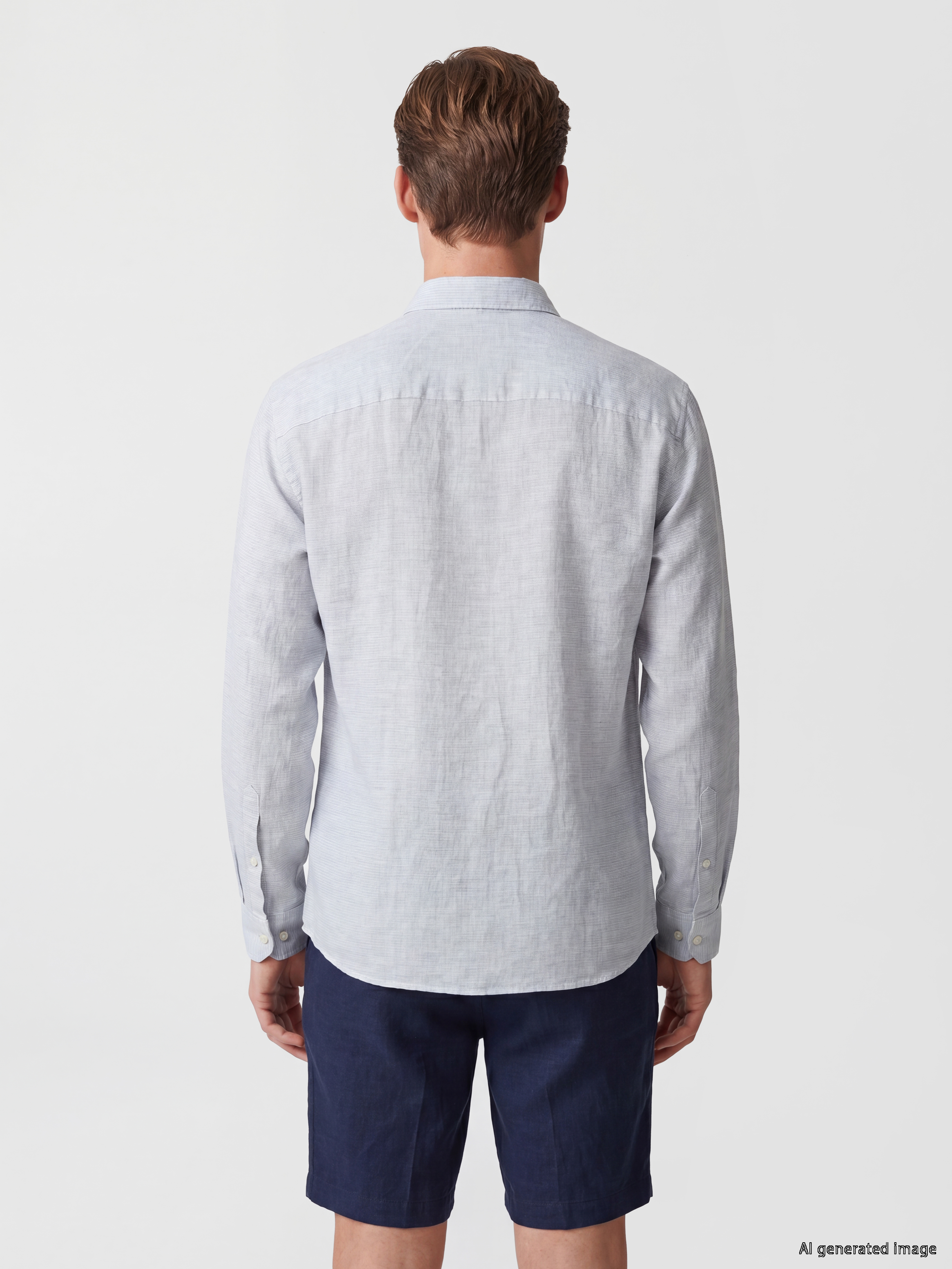 SOUTHBLUE Regular Fit Keten Karışımlı Erkek Gömlek görsel 4