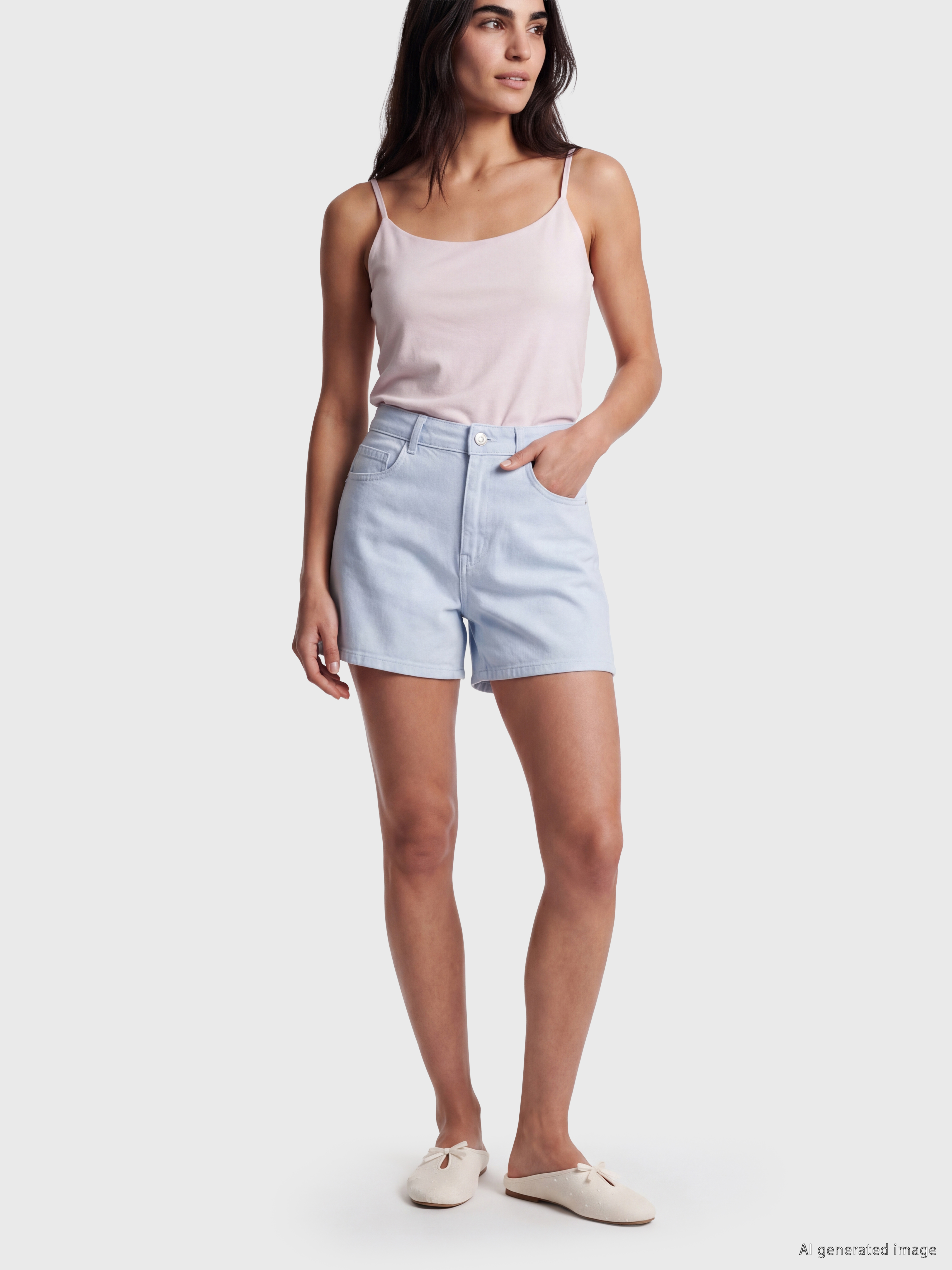 LCW Jeans Yüksek Bel Kadın Jean Şort görsel 2