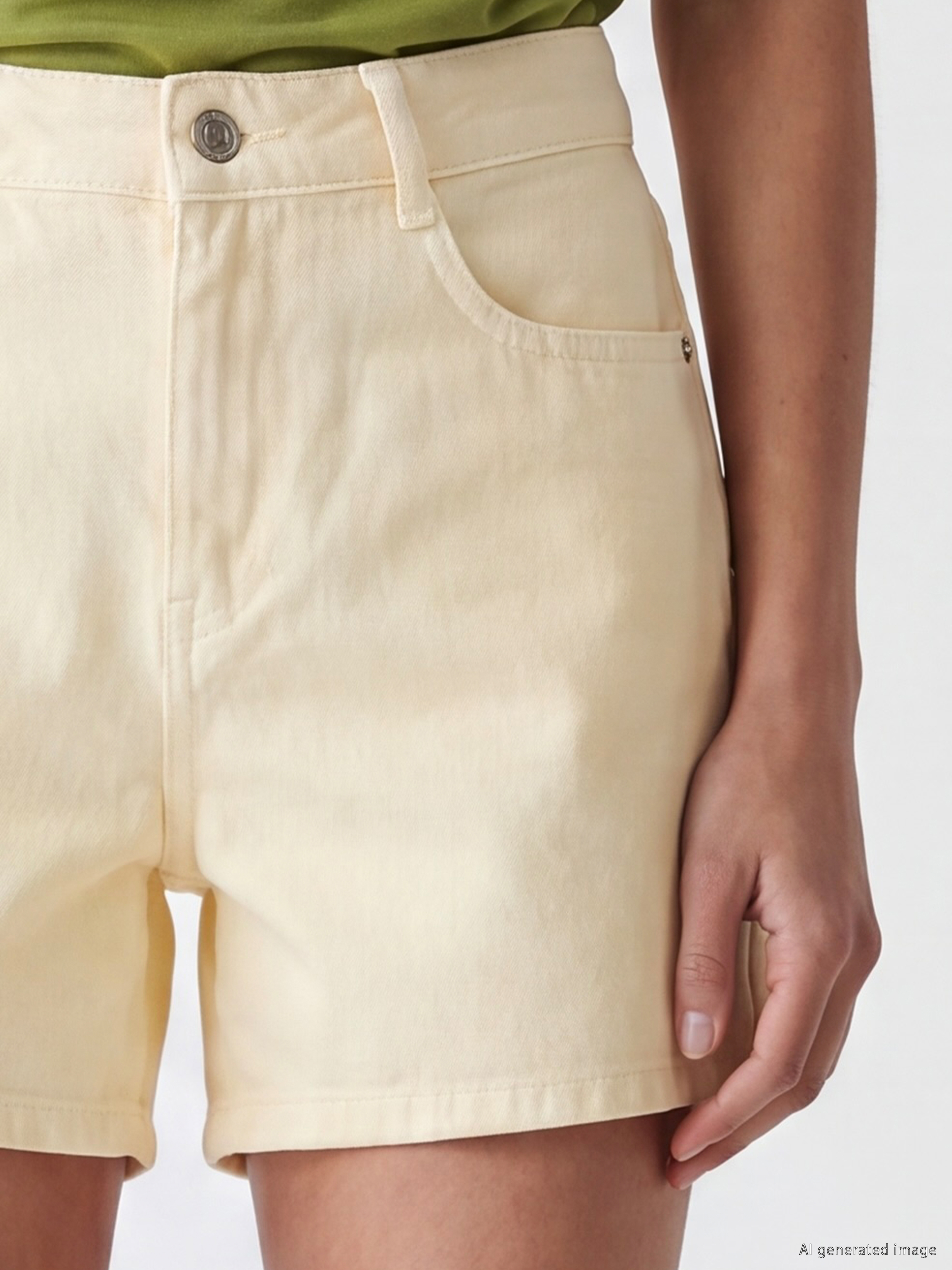 LCW Jeans Yüksek Bel Kadın Jean Şort görsel 3