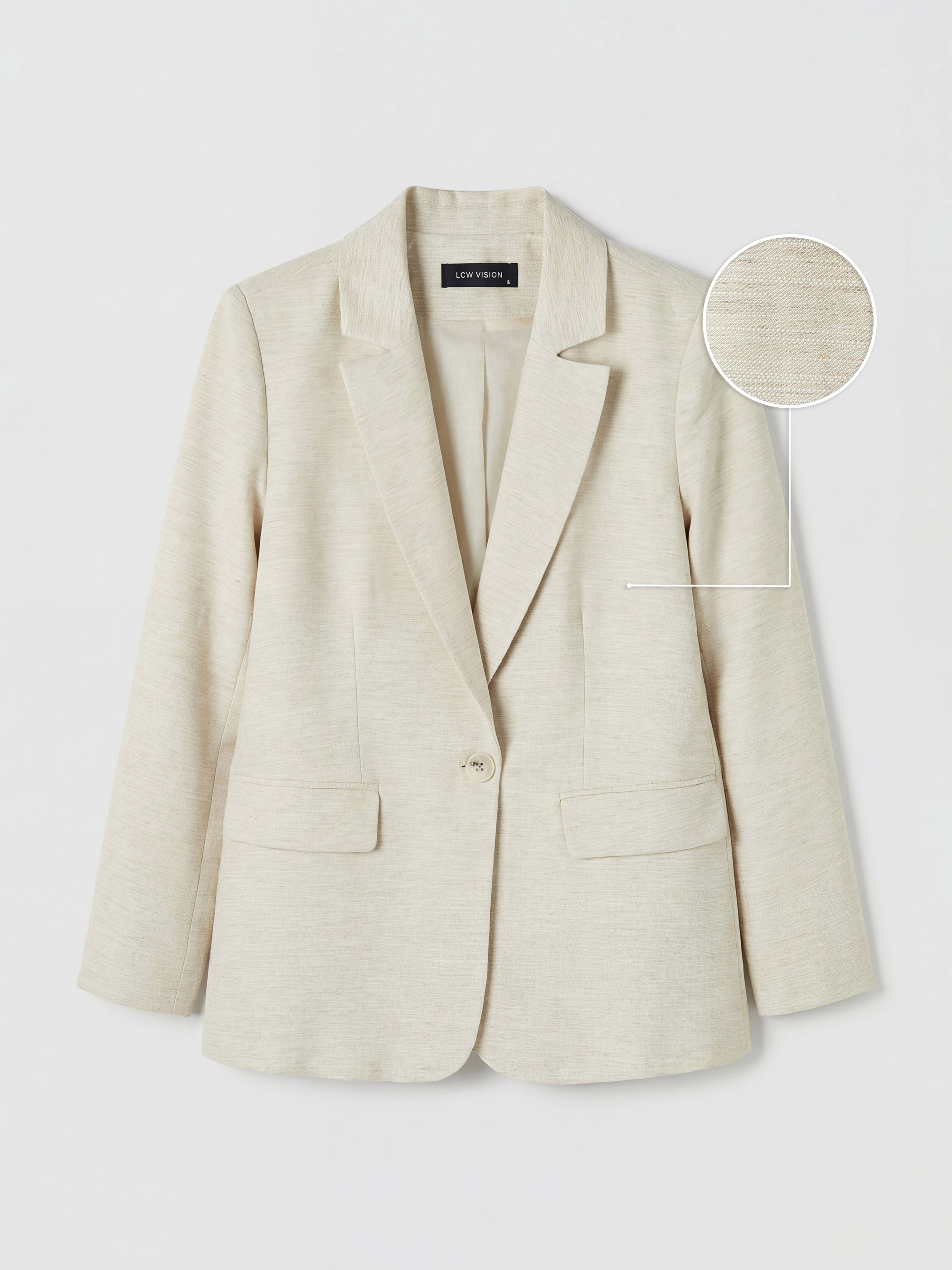 LCW Vision Keten Karışımlı Kadın Blazer Ceket görsel 5