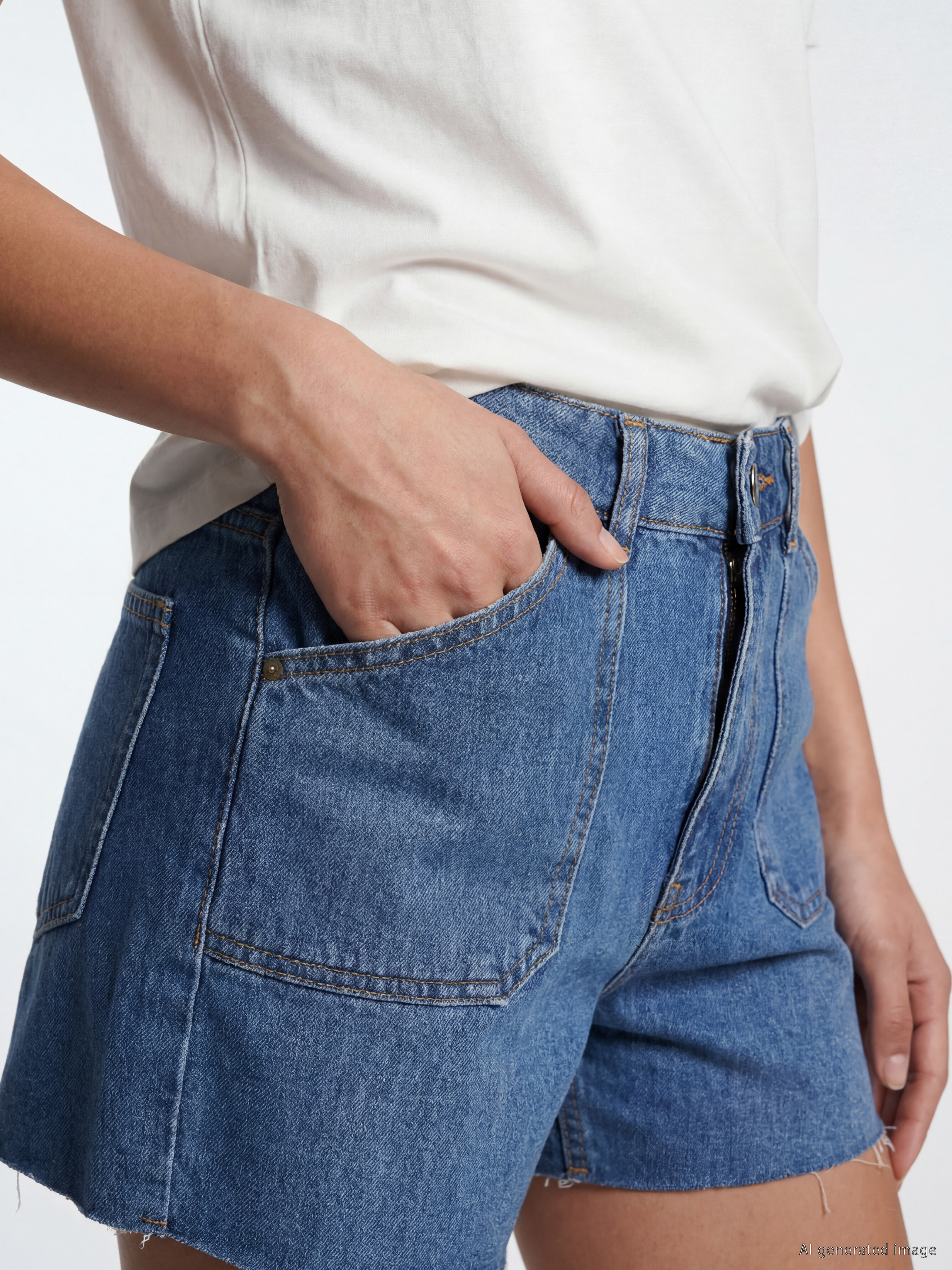 LCW Jeans Regular Fit Kadın Jean Şort görsel 3