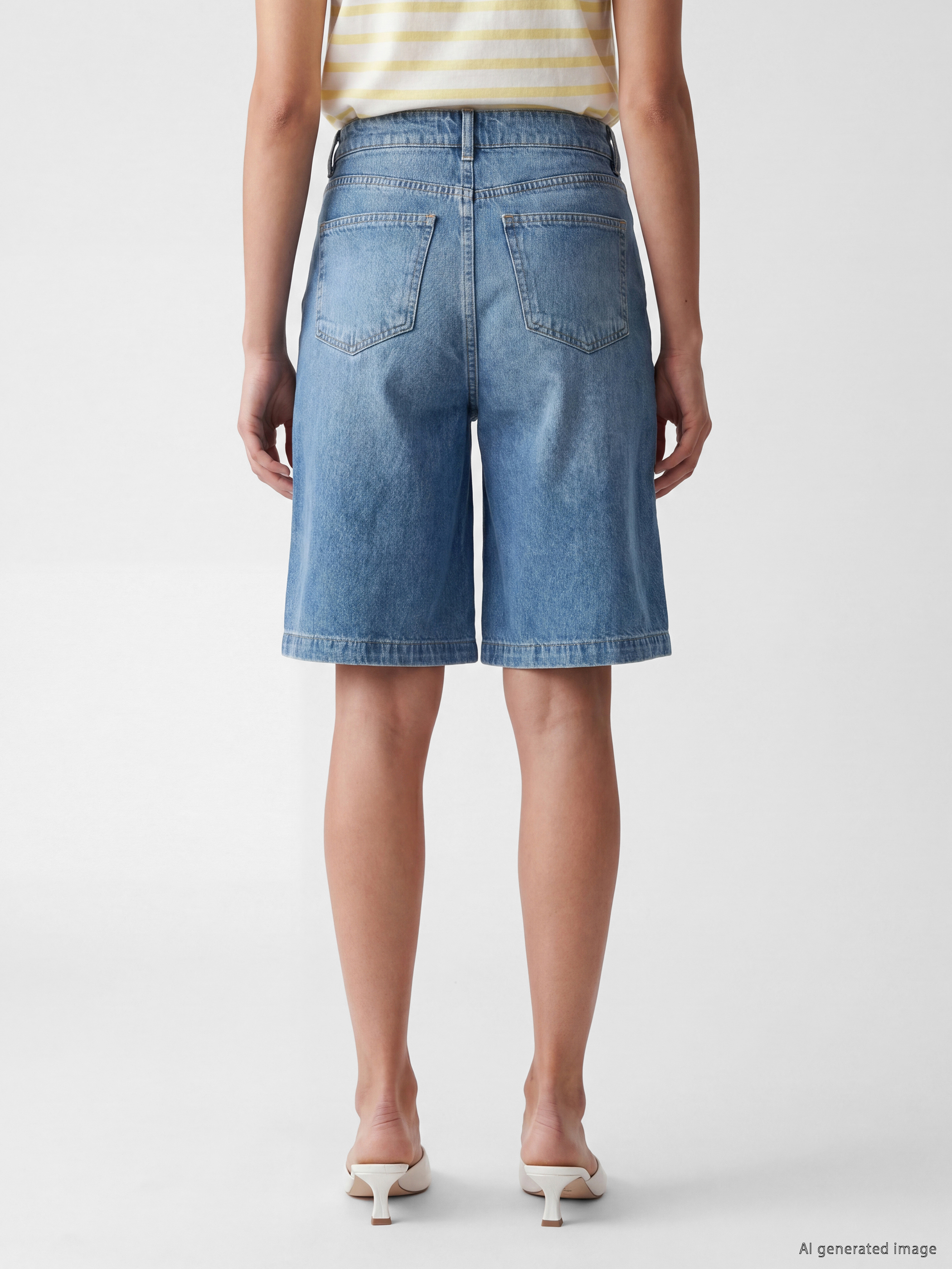 LCW Jeans Bermuda Fit Kadın Jean Şortolon görsel 4