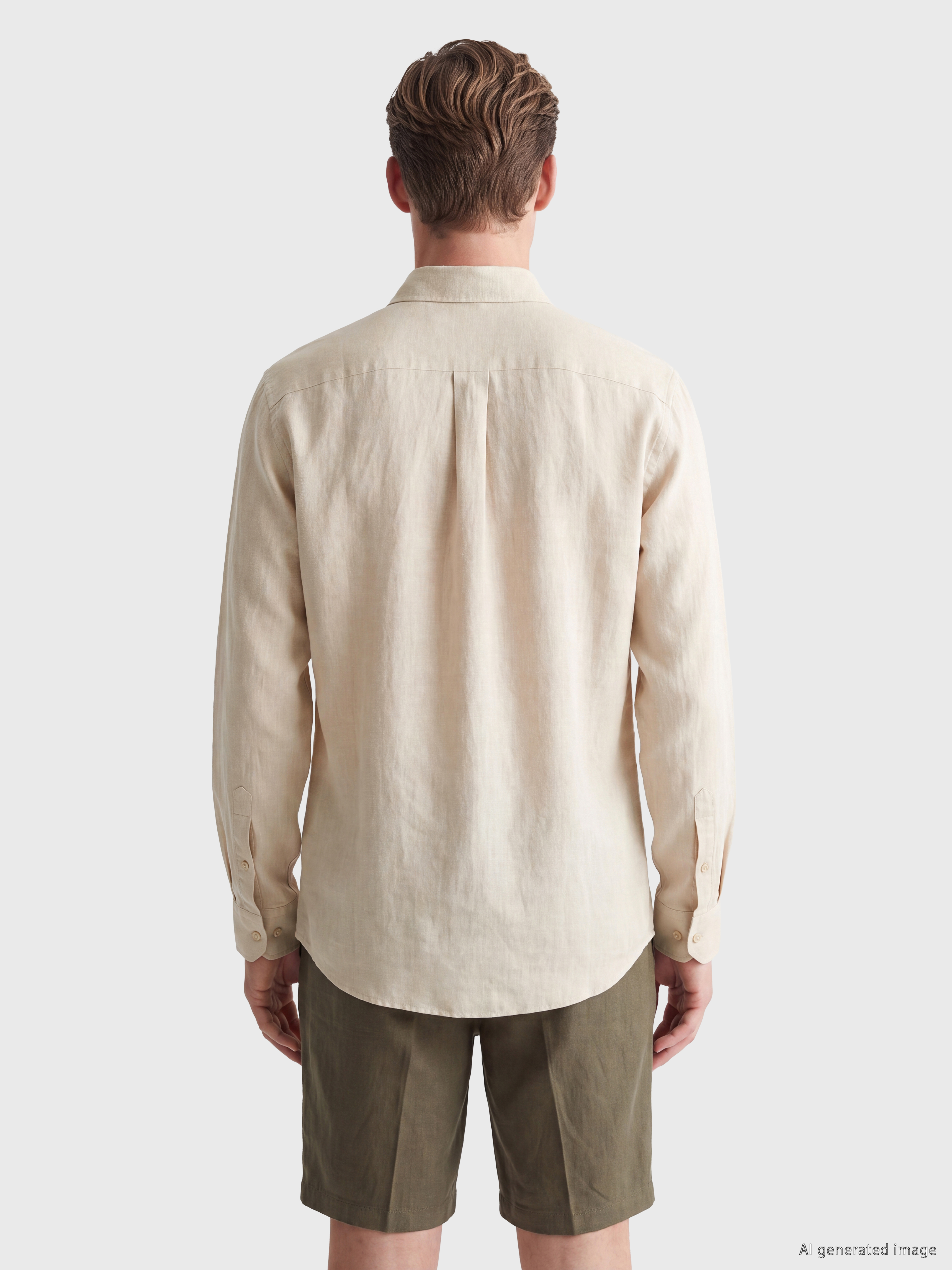 SOUTHBLUE Regular Fit %100 Keten Erkek Gömlek görsel 3