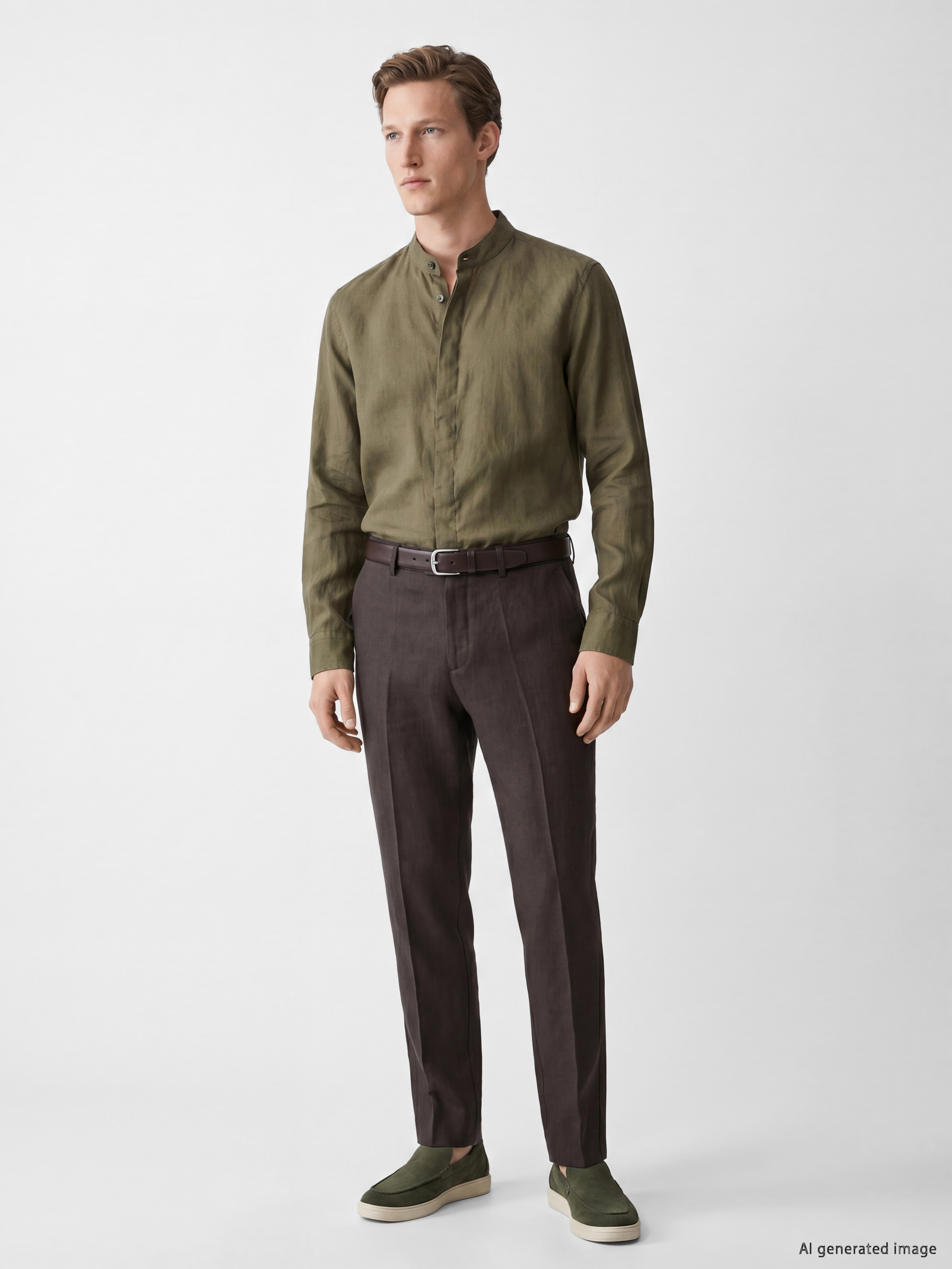 SOUTHBLUE Regular Fit %100 Keten Erkek Gömlek görsel 2