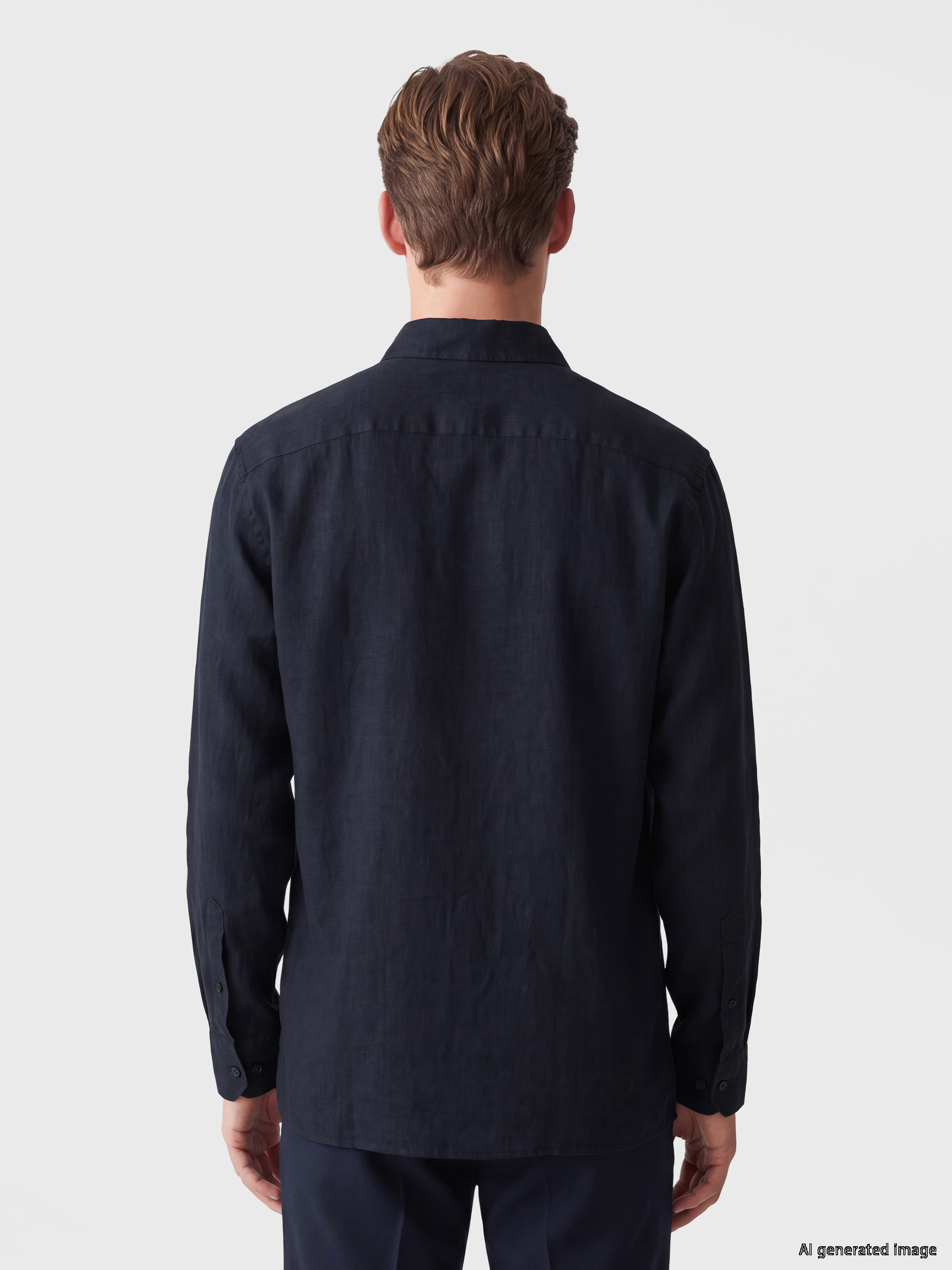 SOUTHBLUE Regular Fit %100 Keten Erkek Gömlek görsel 4