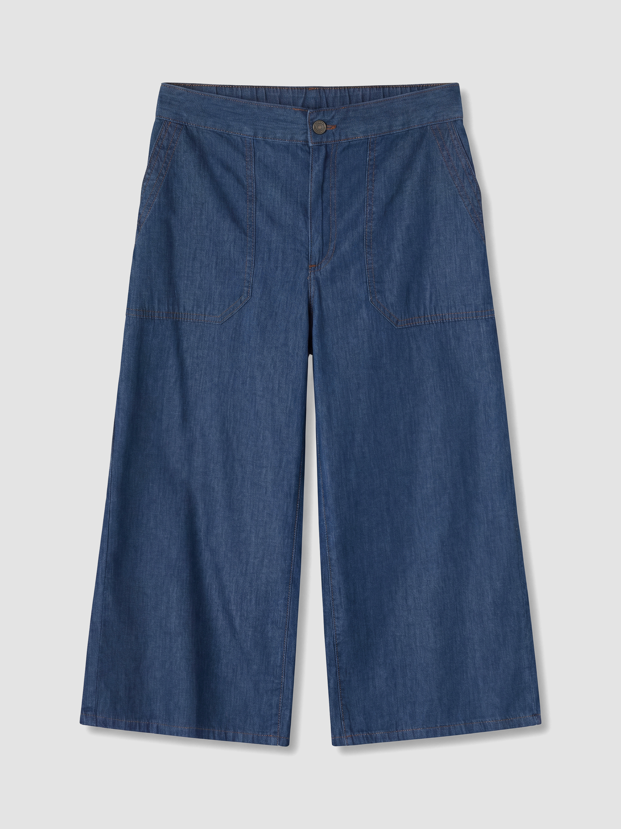 LCW Grace Regular Fit Geniş Paça Kadın Jean Kapri görsel 4