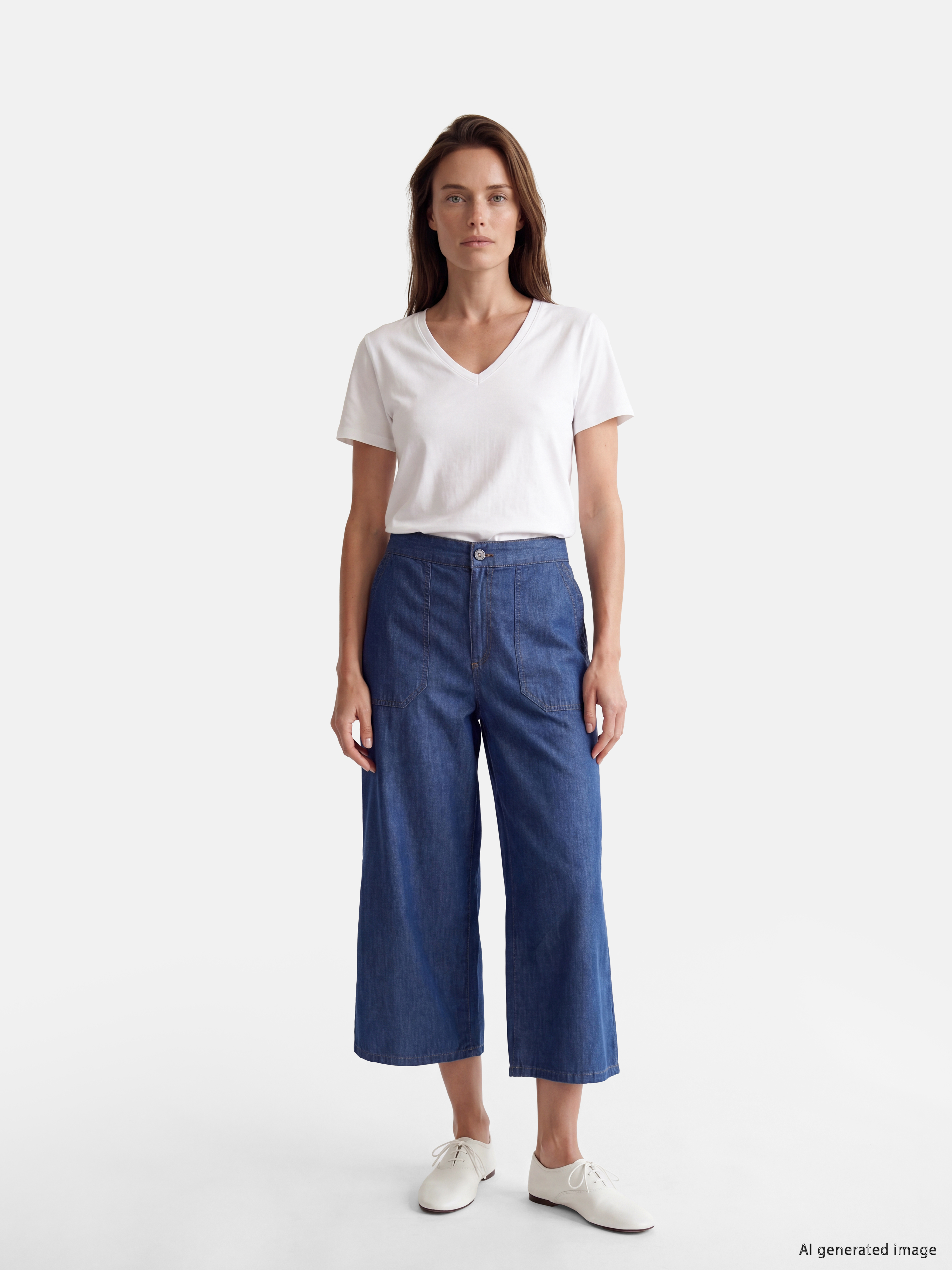 LCW Grace Regular Fit Geniş Paça Kadın Jean Kapri