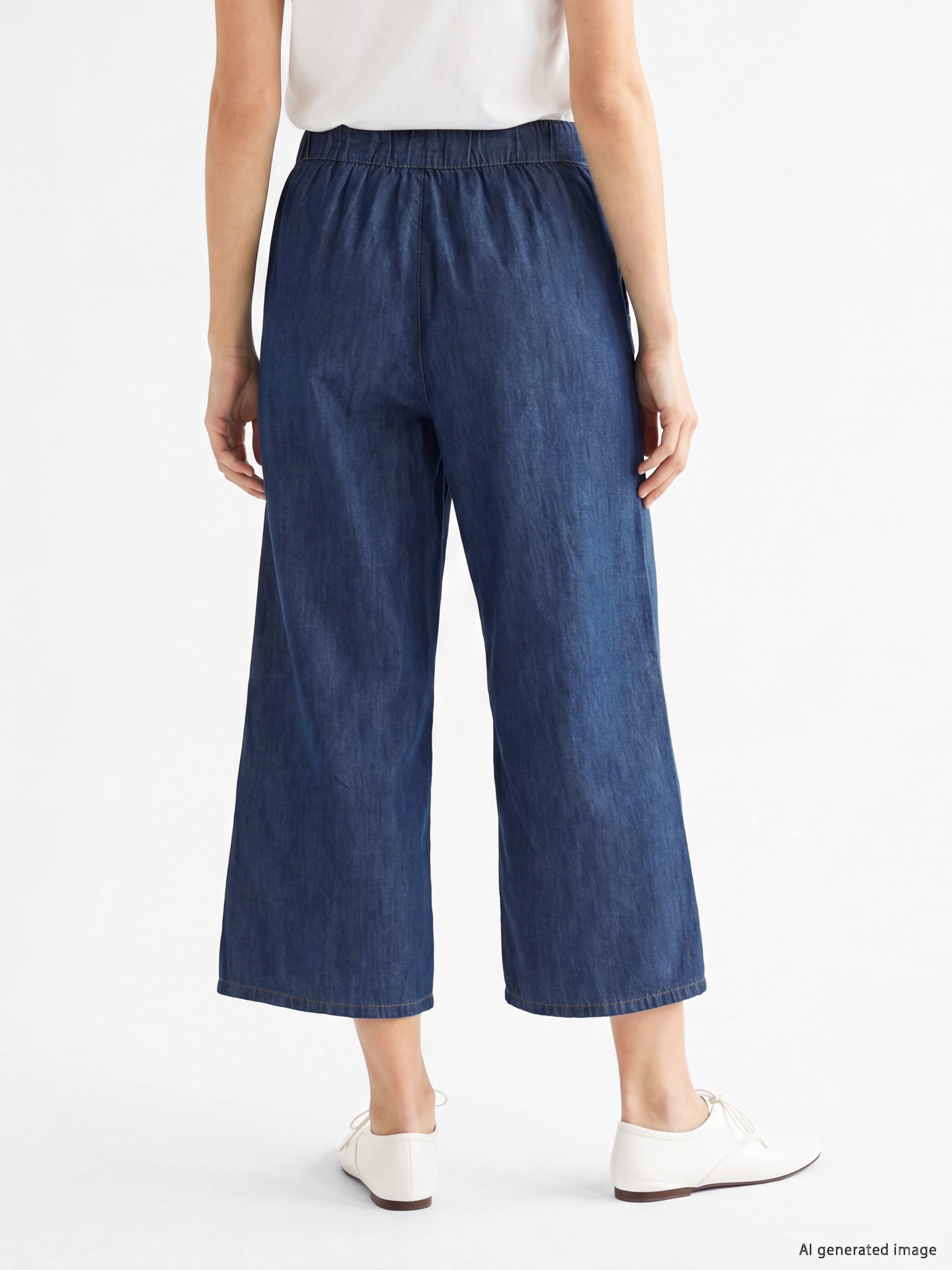LCW Grace Regular Fit Geniş Paça Kadın Jean Kapri görsel 3